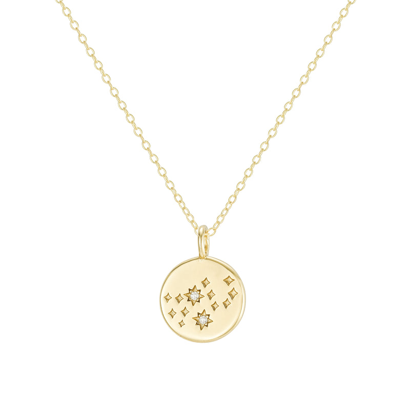 Gold Virgo Zodiac Constellation Necklace