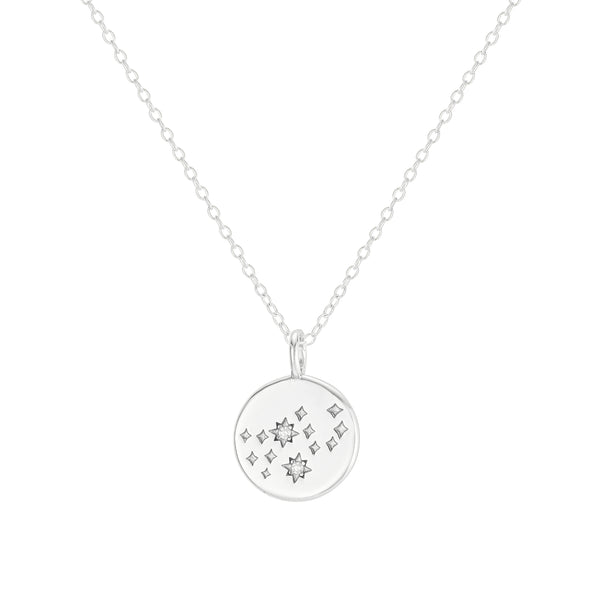 Silver Virgo Zodiac Constellation Necklace