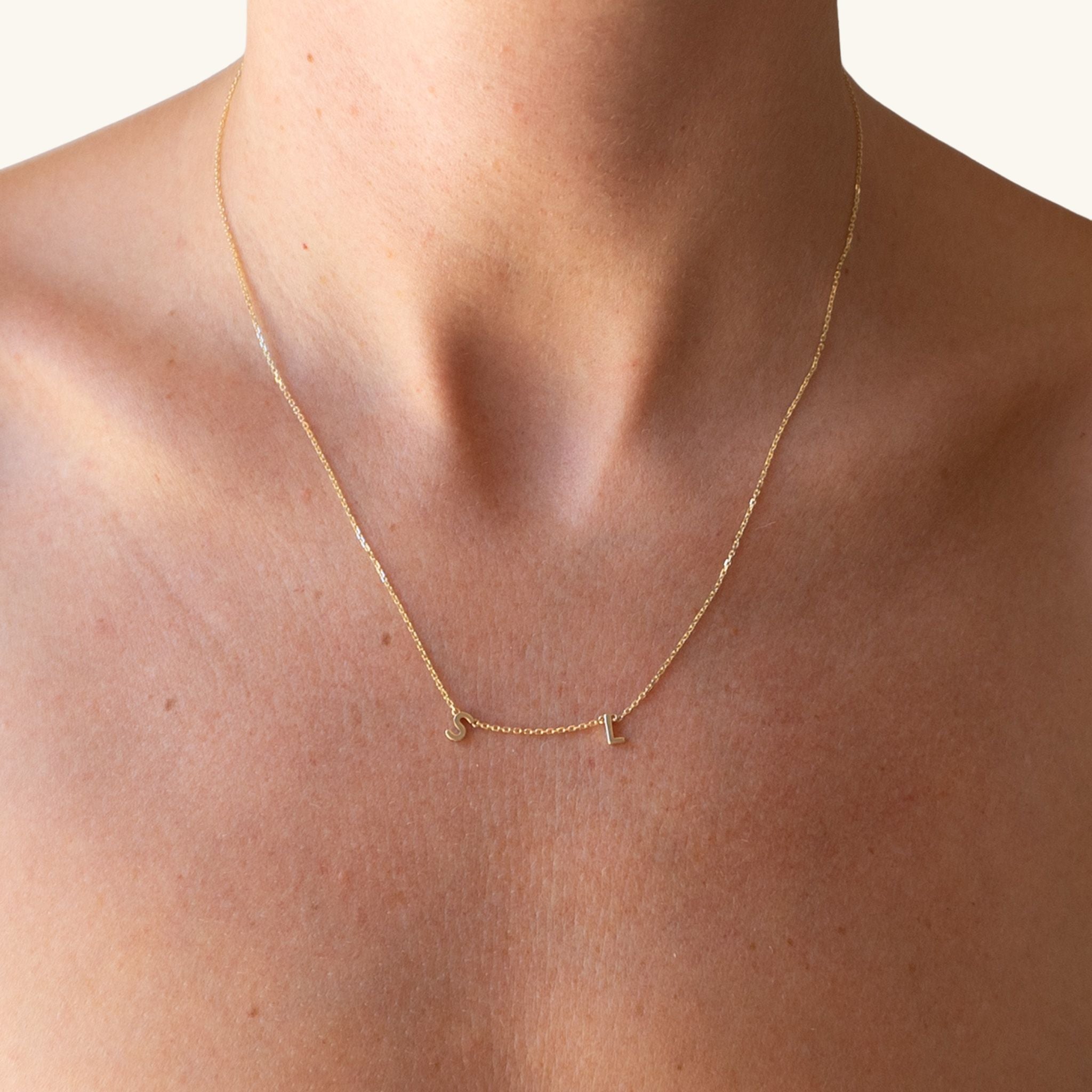 9K Solid Gold Petite Initial Necklace