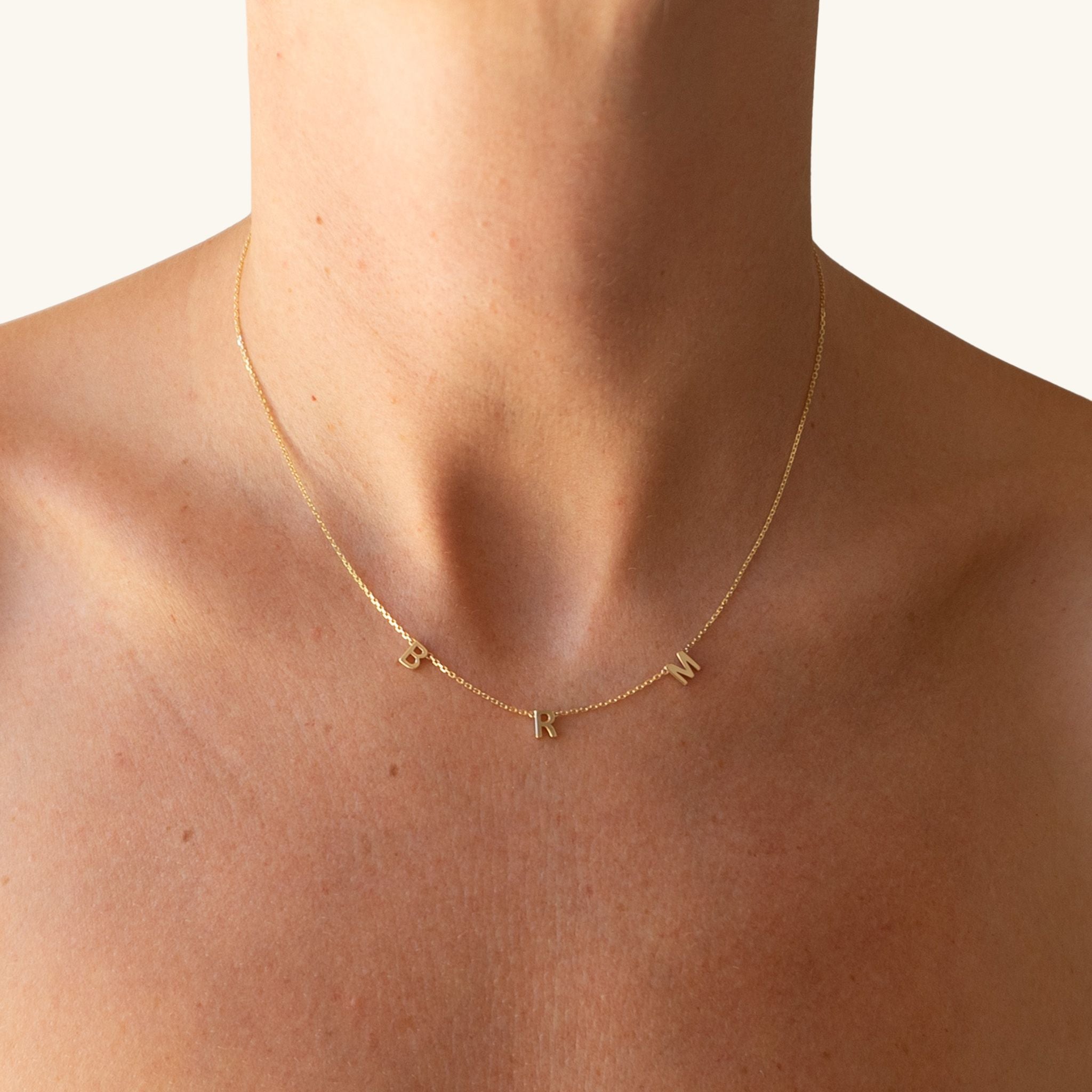 9K Solid Gold Petite Initial Necklace