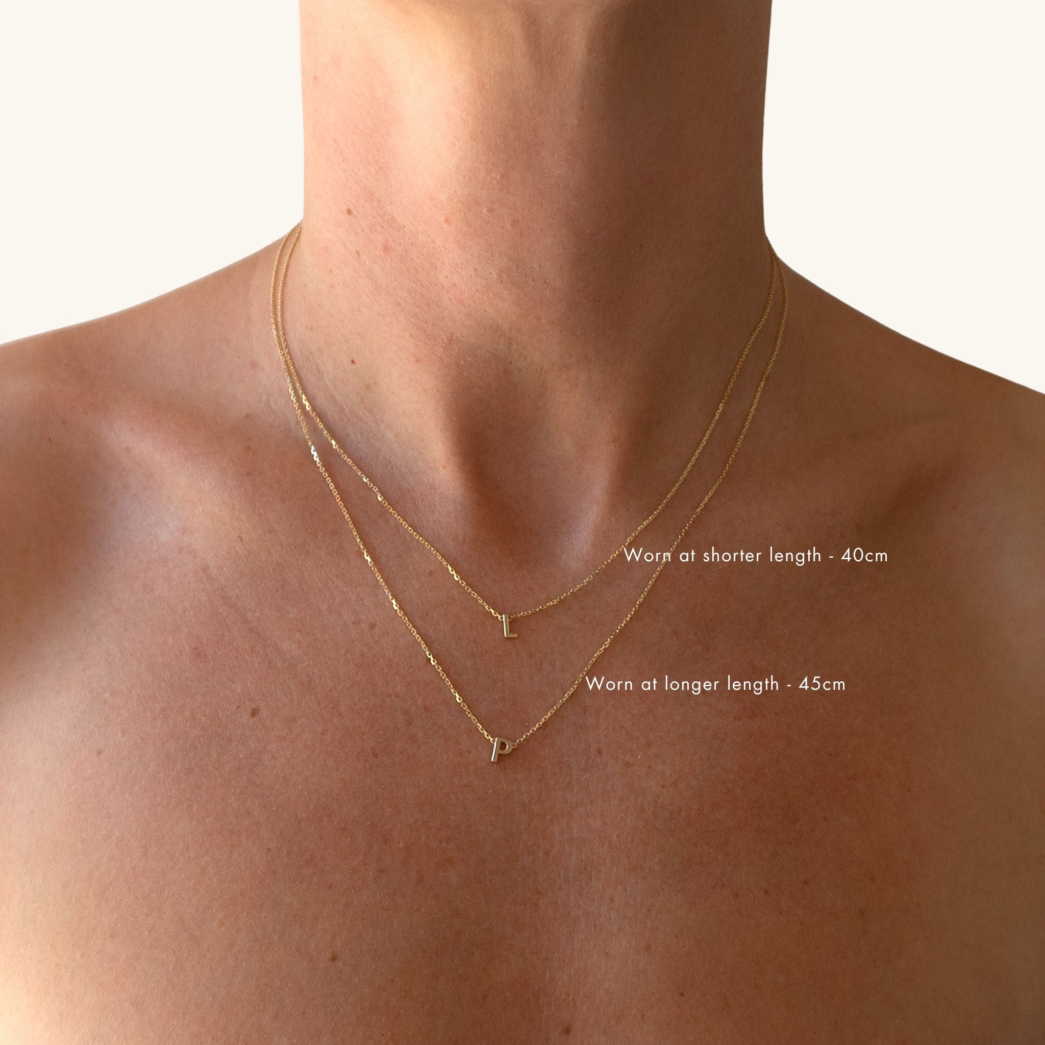 9K Solid Gold Petite Initial Necklace