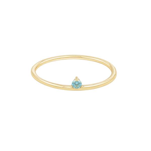 Gold Offset Aquamarine Ring