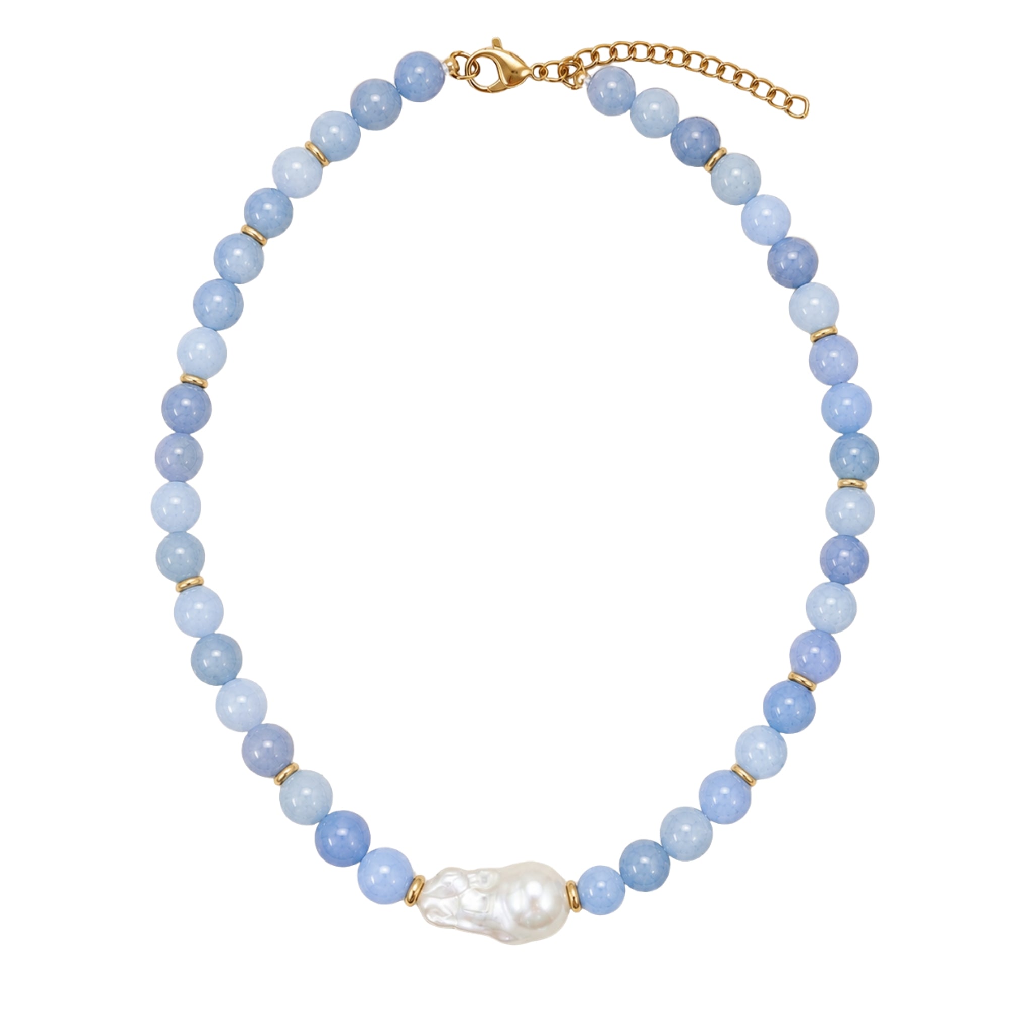 Blue Baroque Pearl Beaded Choker