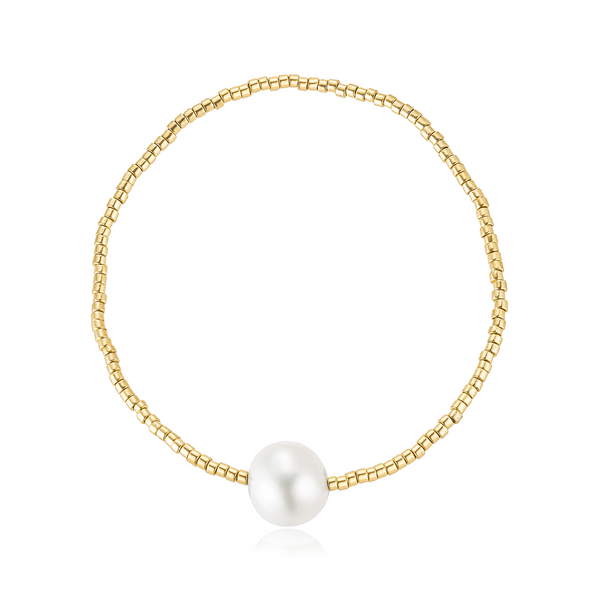 Gold Freshwater Pearl Beaded Bracelet
