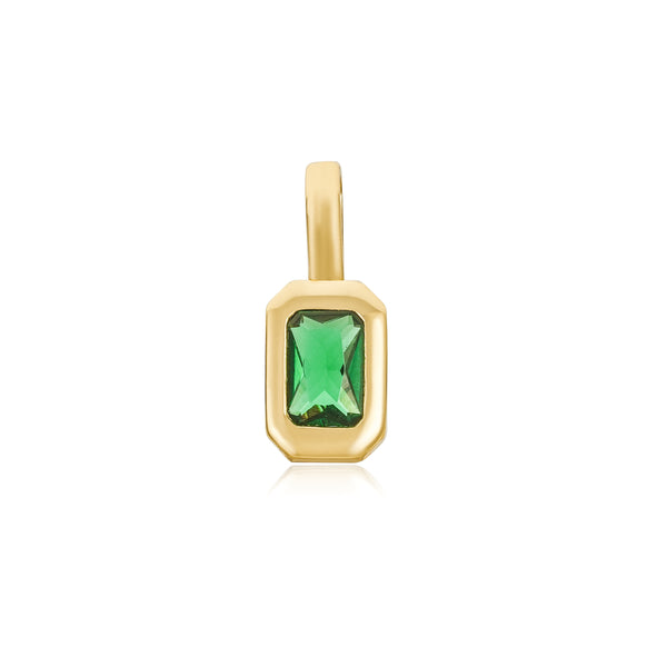 Gold Emerald Bezel Pendant