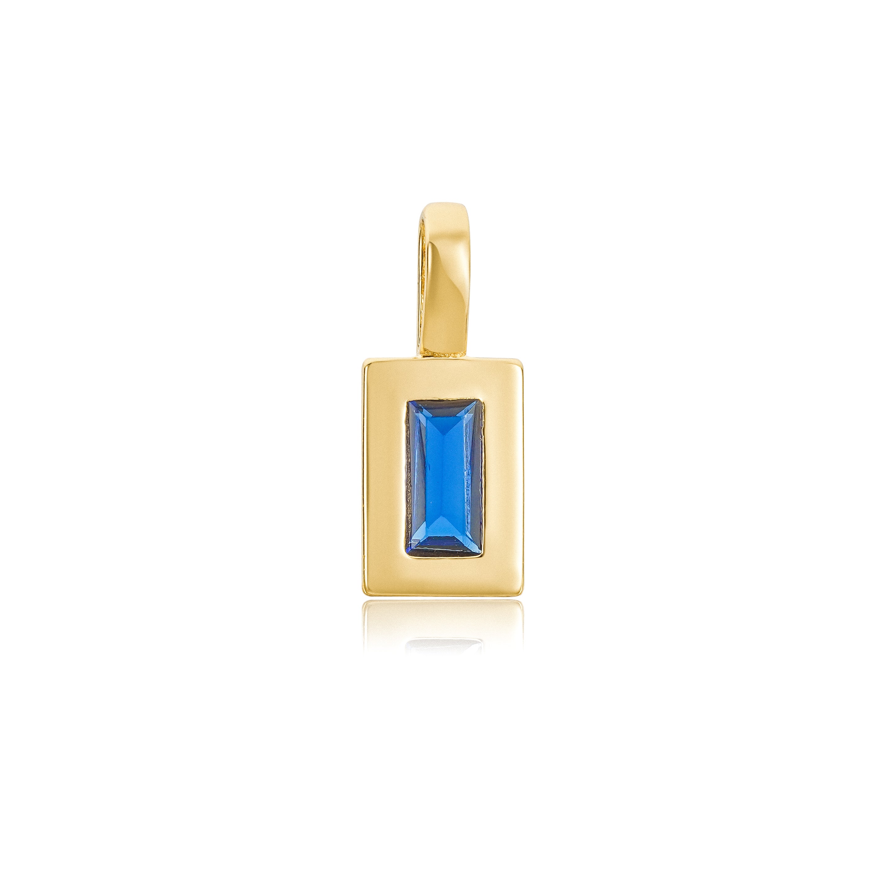 Gold Sapphire Bezel Pendant