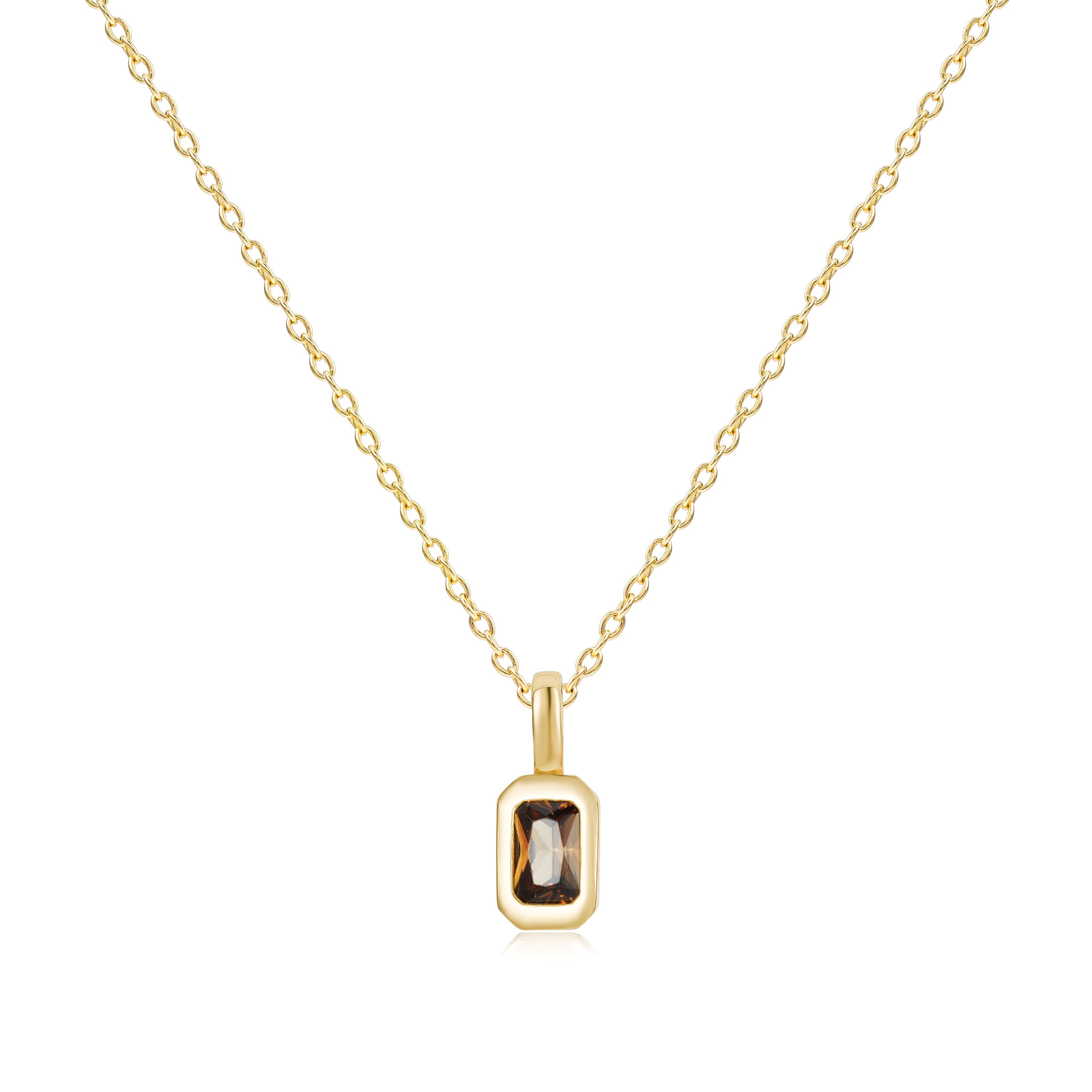 Gold Chocolate Bezel Necklace