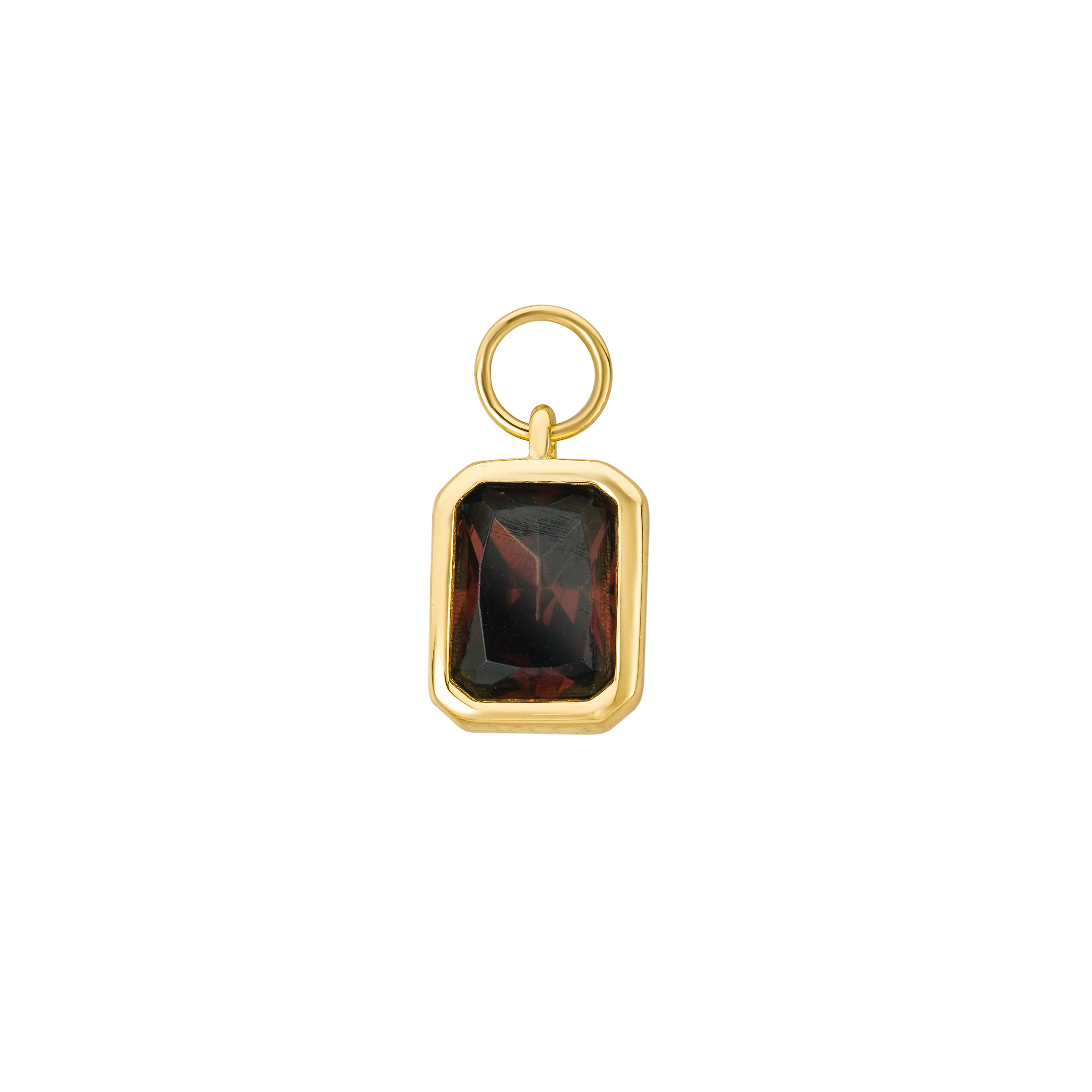 Gold Chocolate Bezel Rectangle Hoops