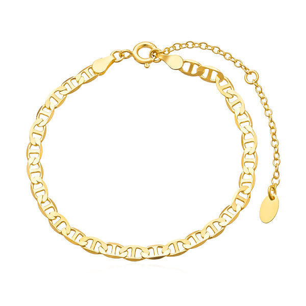 Gold Thick Mariner Chain Bracelet
