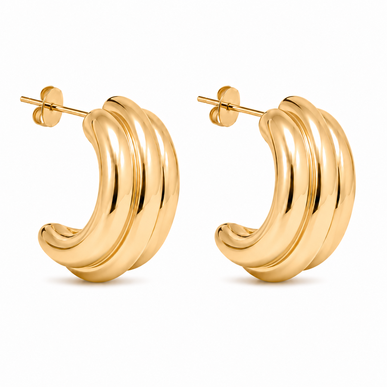 Curved Bold Earrings | Waterproof