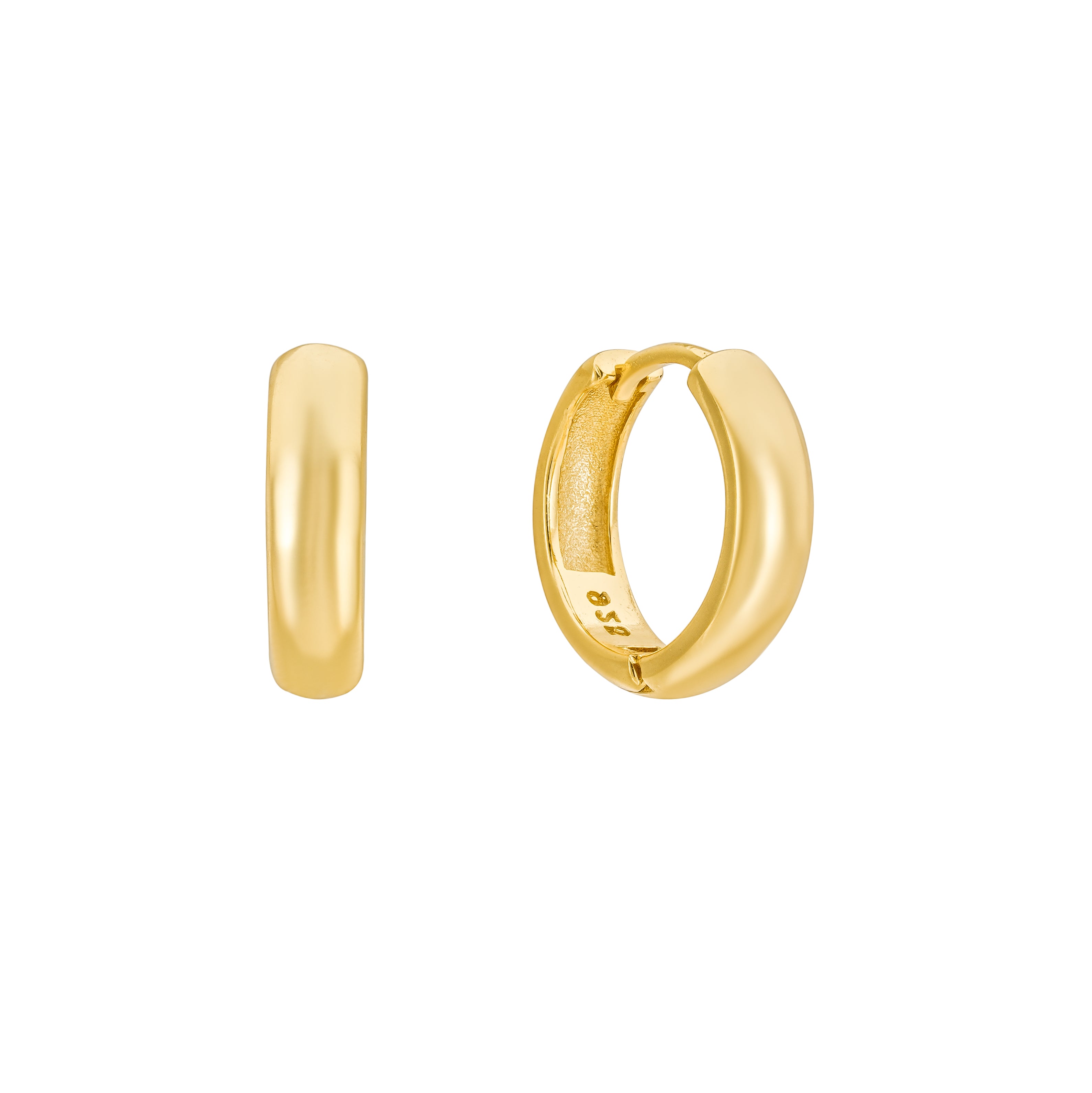 Gold Chocolate Bezel Rectangle Hoops