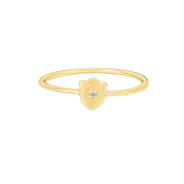 Gold Mini Shield Ring