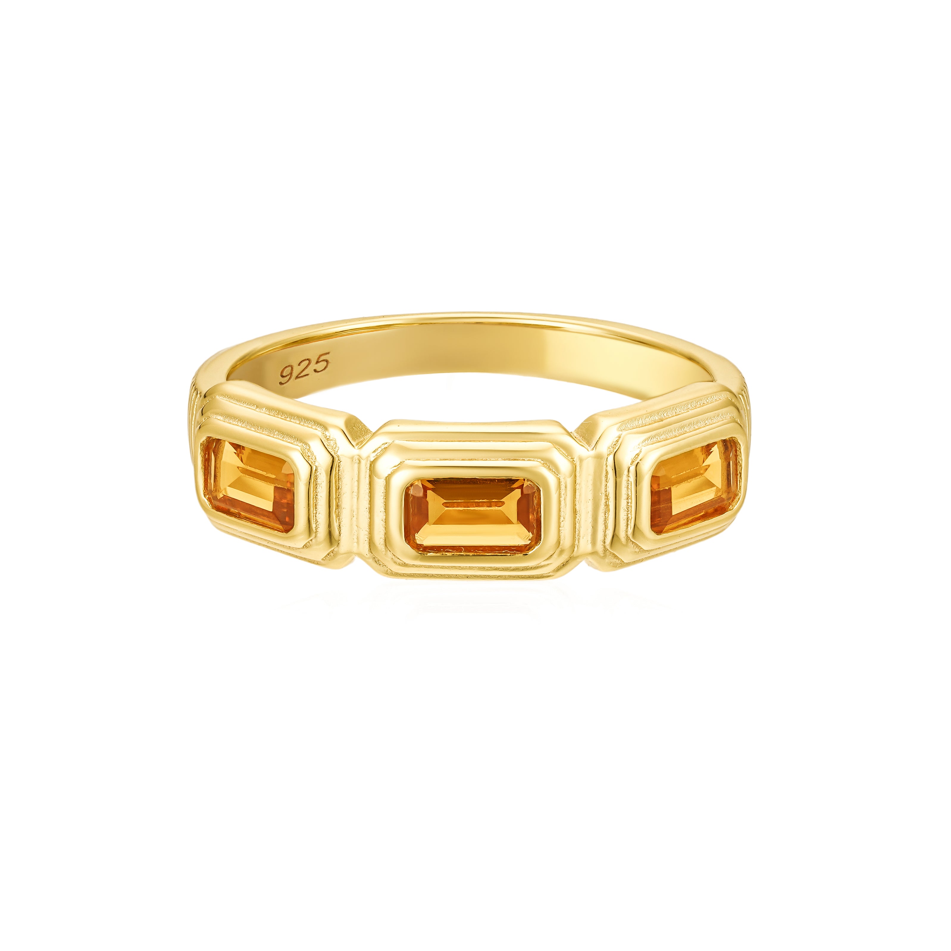 Gold Ochre Bezel Ring