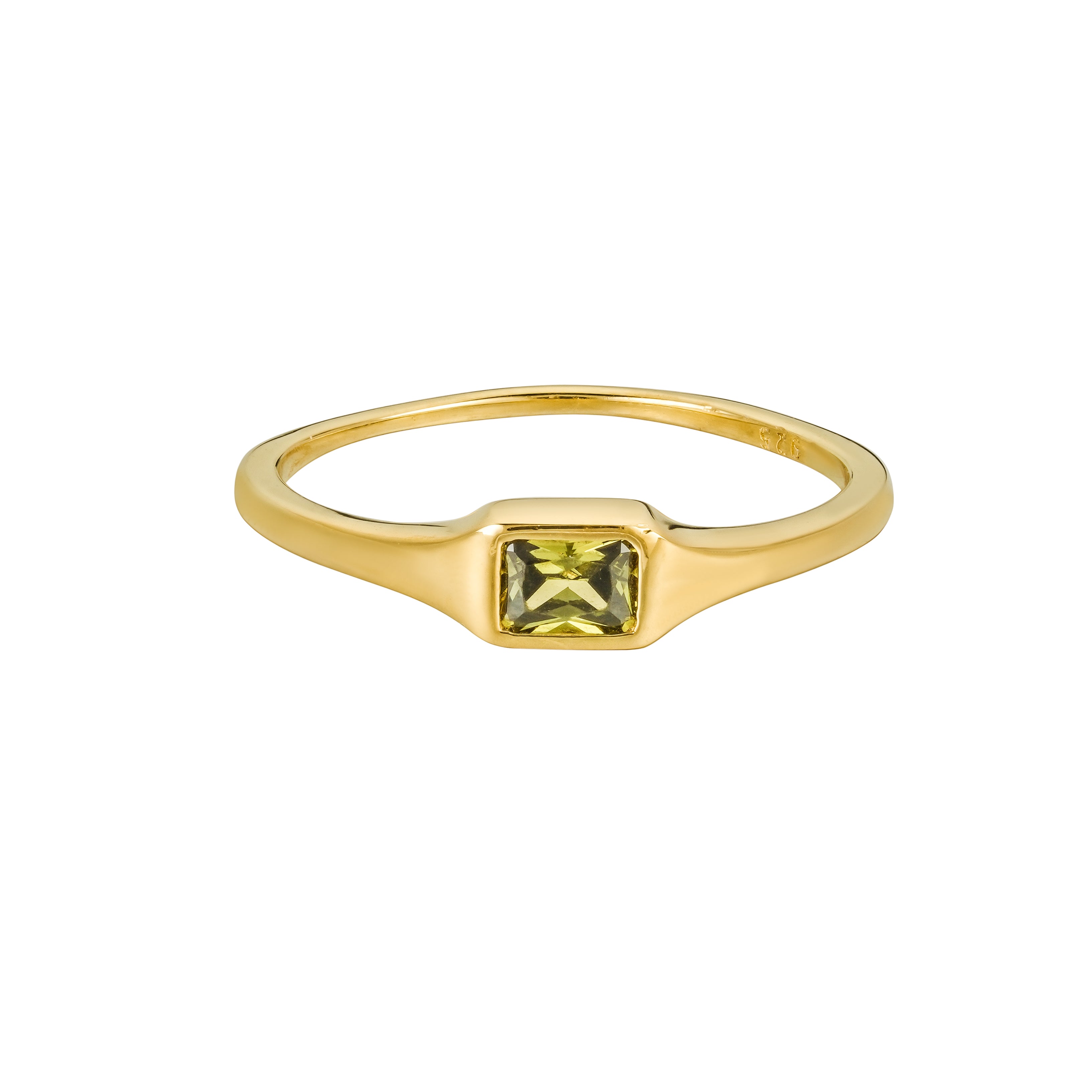 Gold Olive Signet Ring