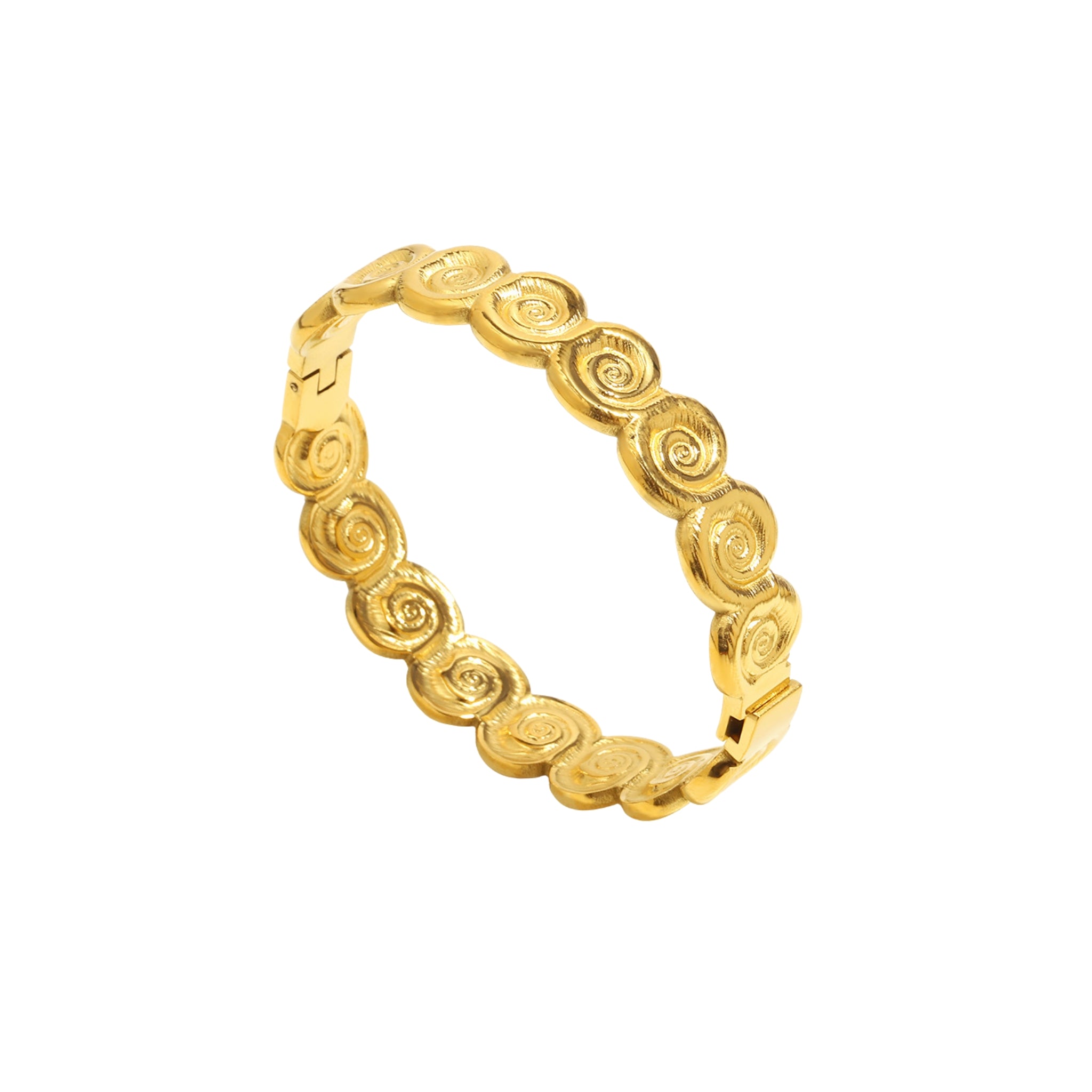 Gold Shell Conch Swirl Bangle | Waterproof
