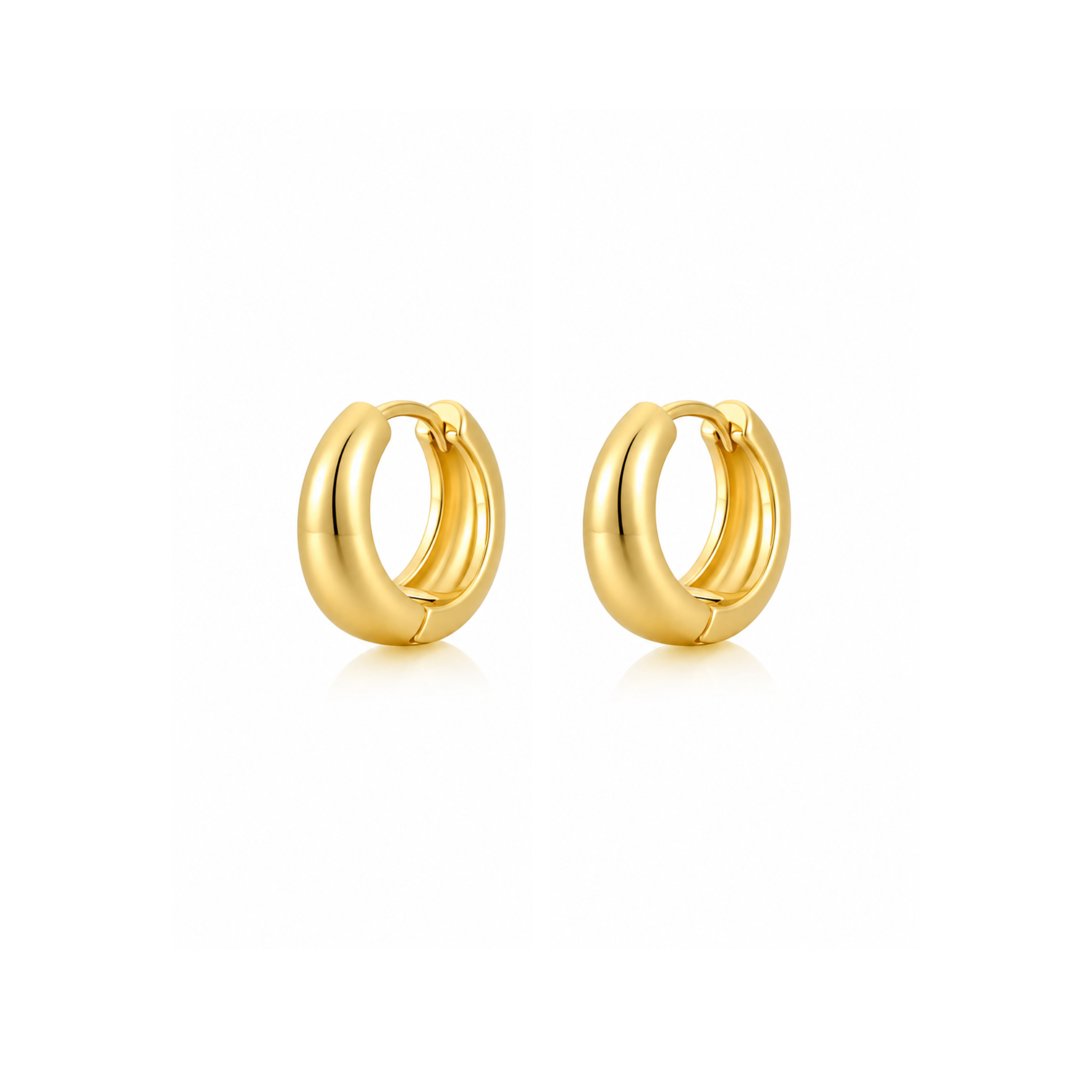 Gold Small Minimal Tapered Hoops | Waterproof