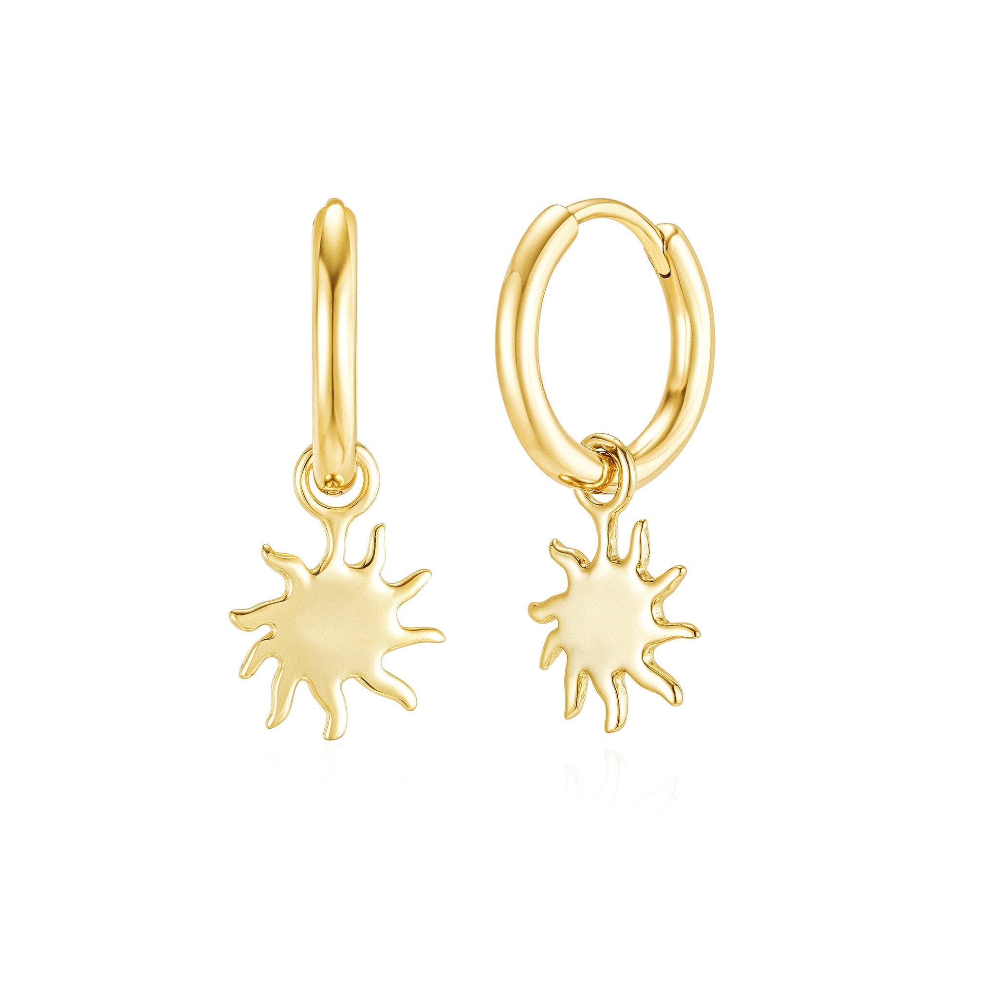 Gold Sun Hoops - Light Gold