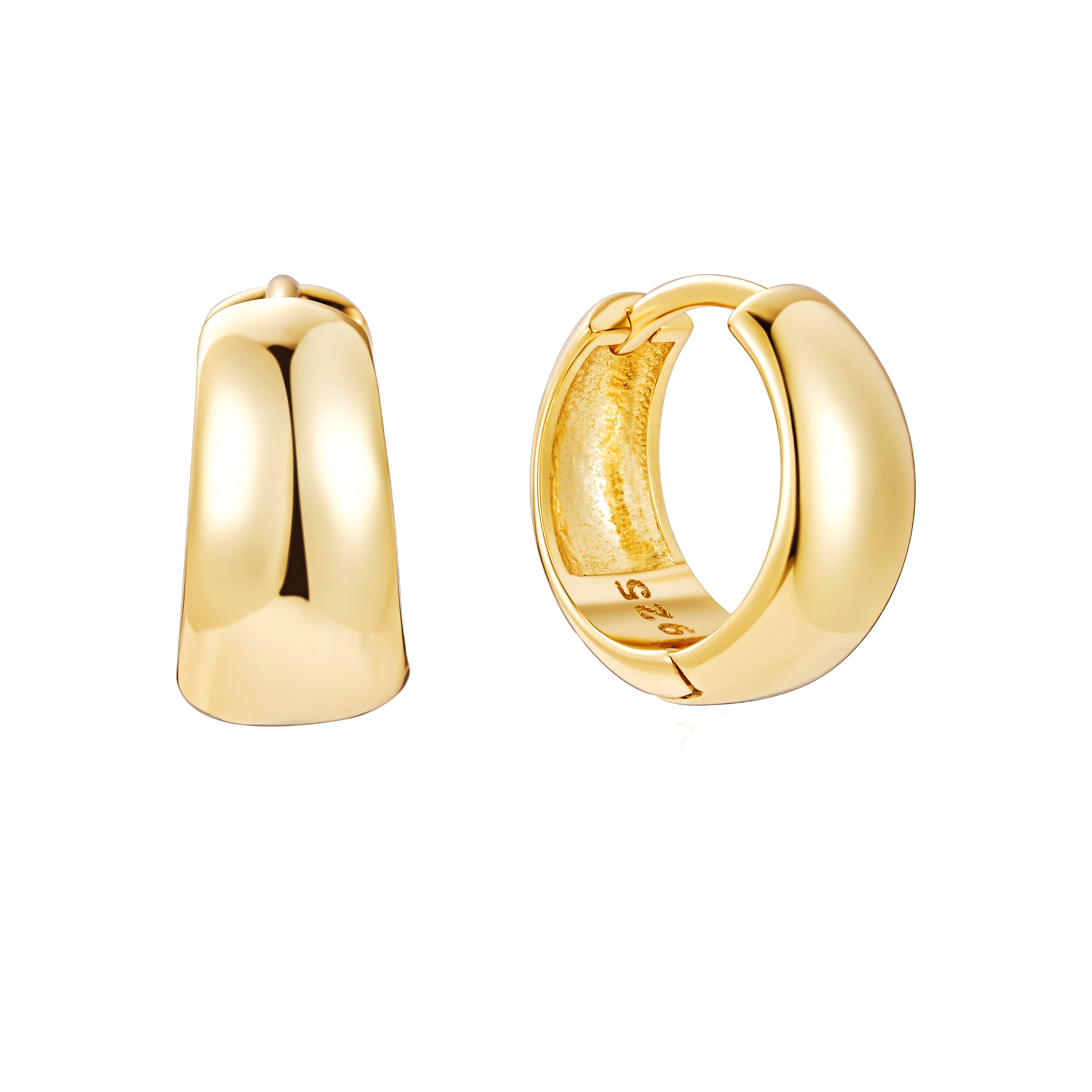 Gold Chunky Flared Hoops