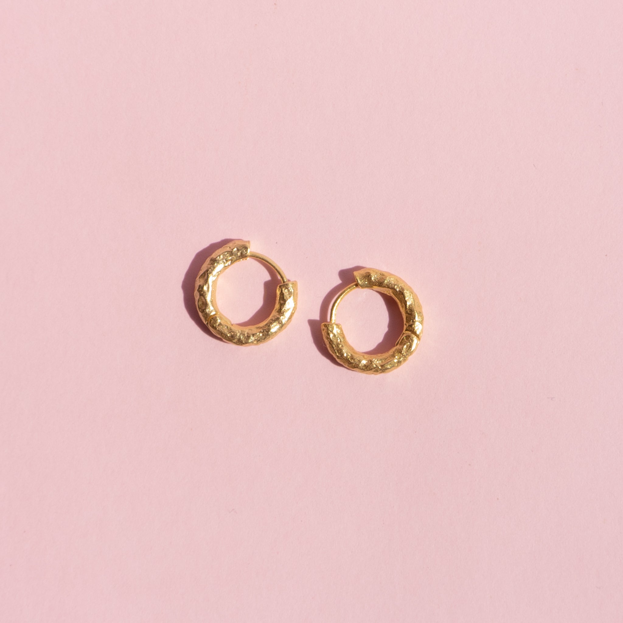 Gold Textured Everyday Hoops