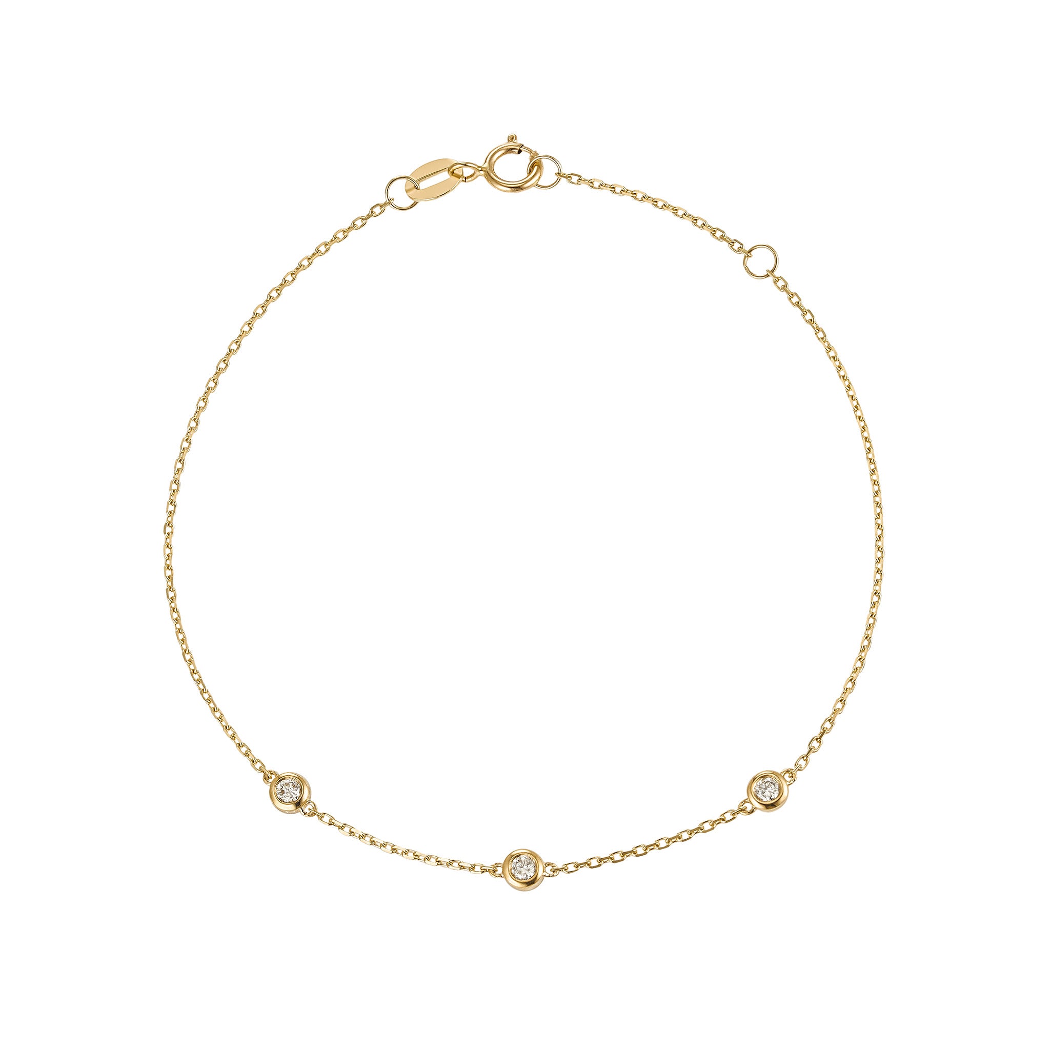 9K Solid Gold Petite Diamond Bracelet