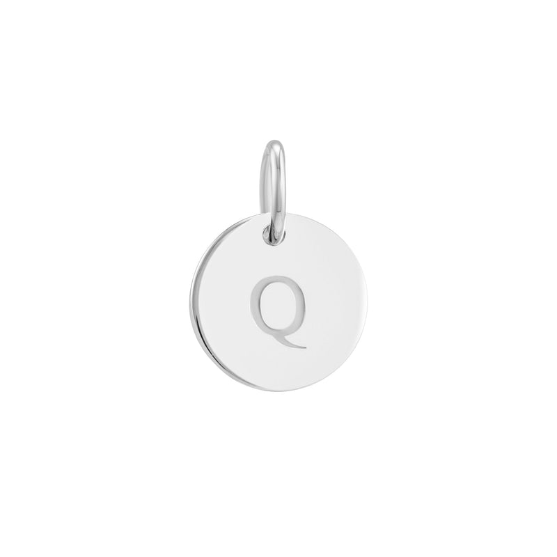 Free Silver Initial Disc Pendant