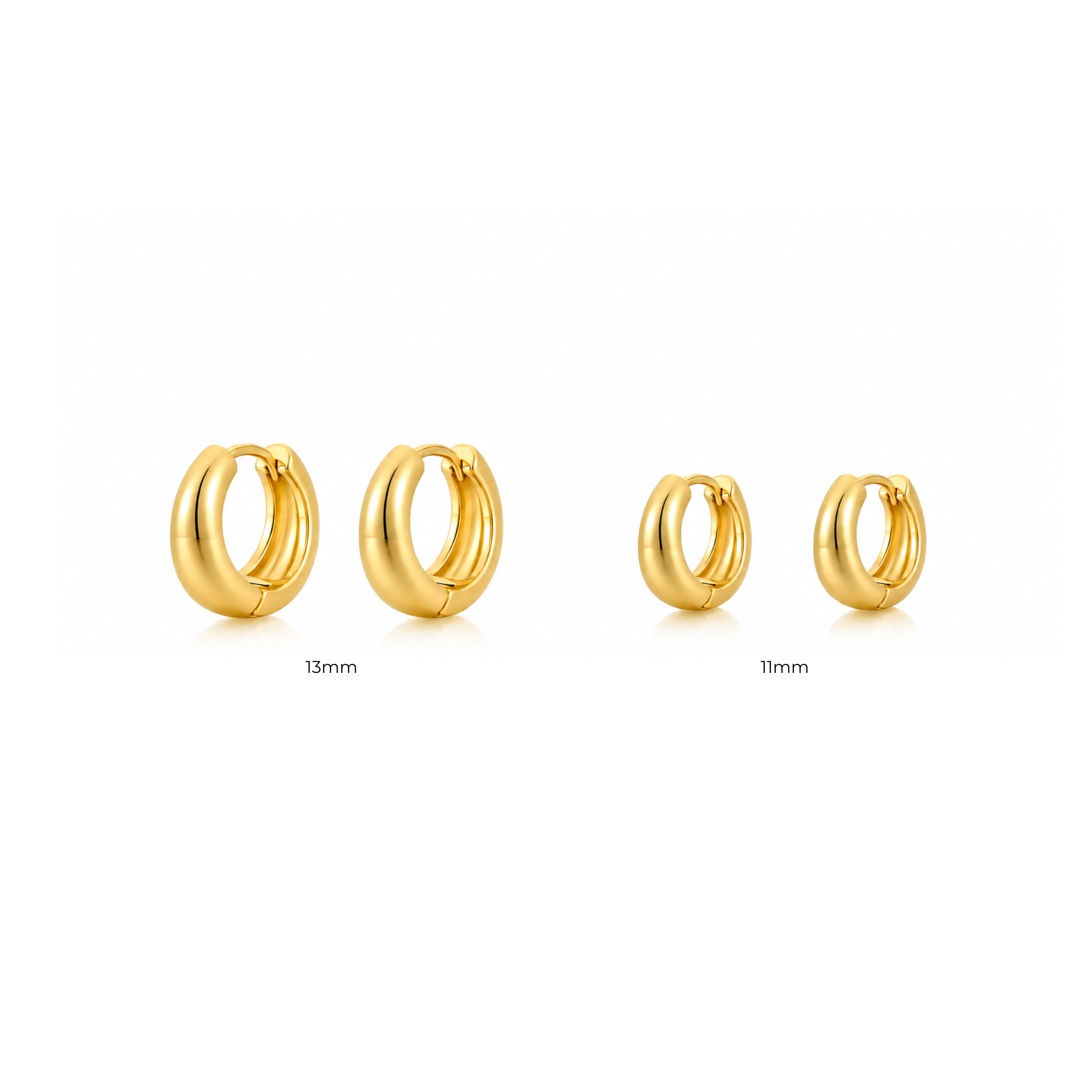 Gold Mini Minimal Tapered Hoops | Waterproof