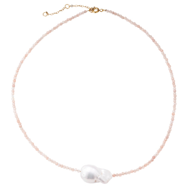 Sunstone Faceted Beaded Pearl Necklace