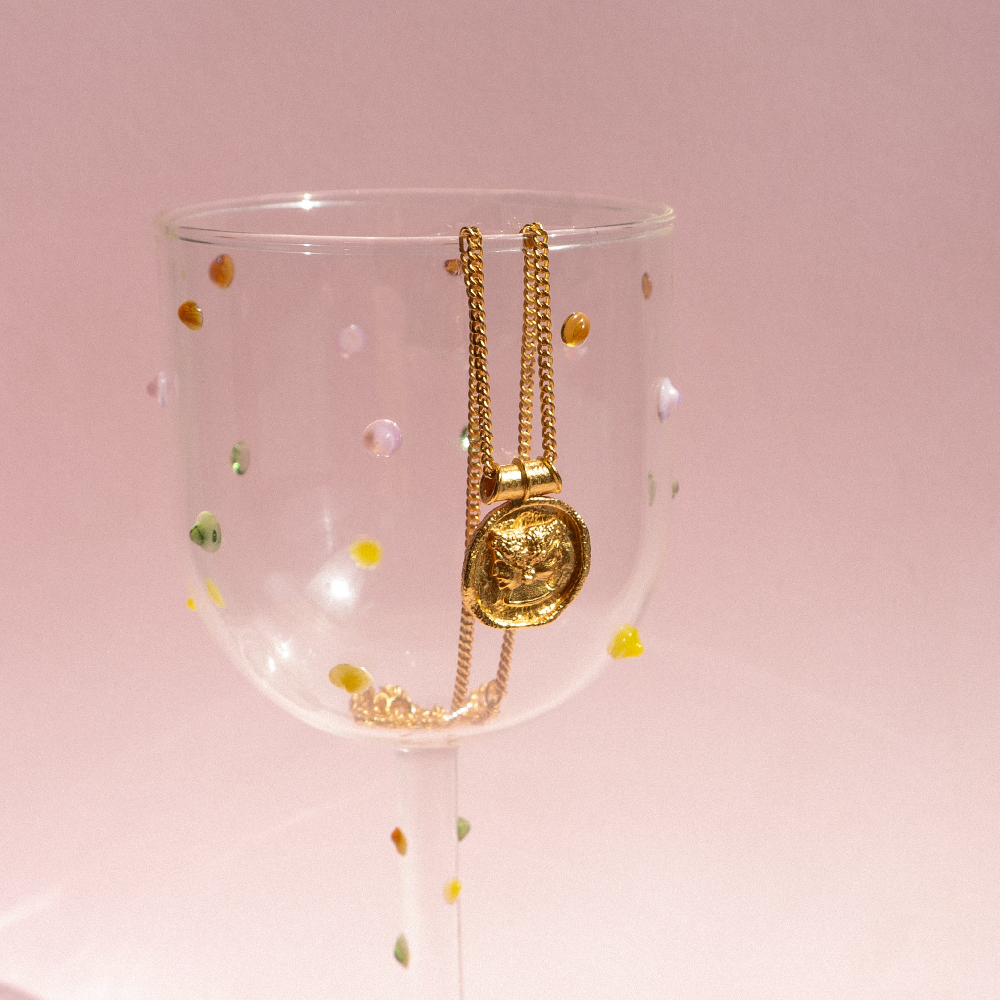 Gold Greek God Coin Necklace | Waterproof