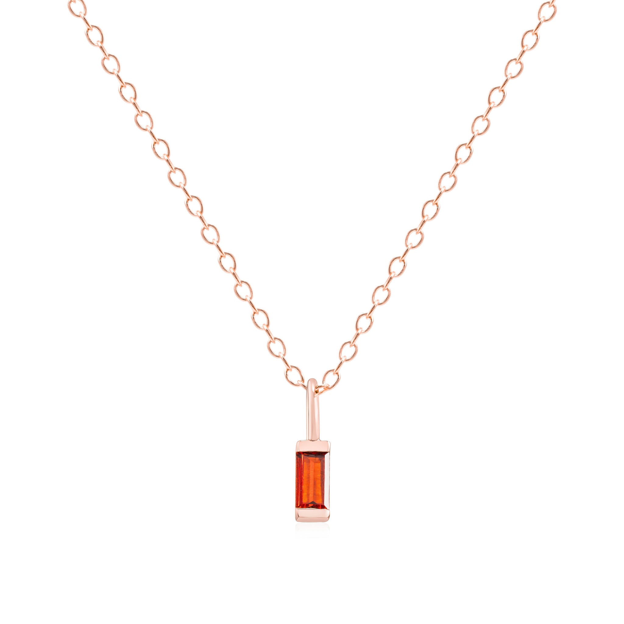 January Birthstone Necklace - rose gold