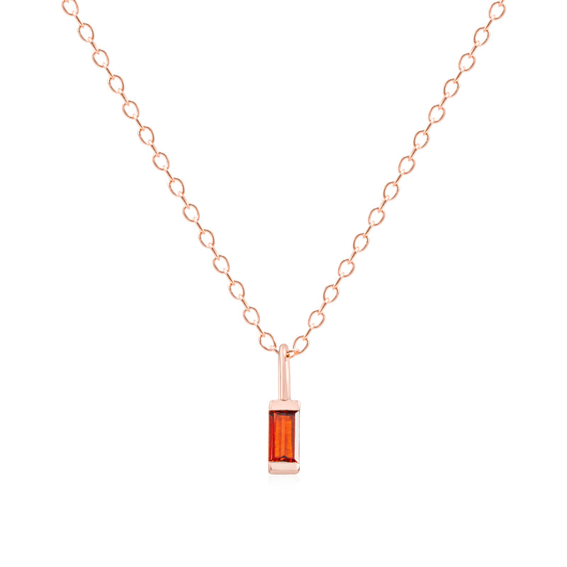 January Birthstone Necklace - rose gold