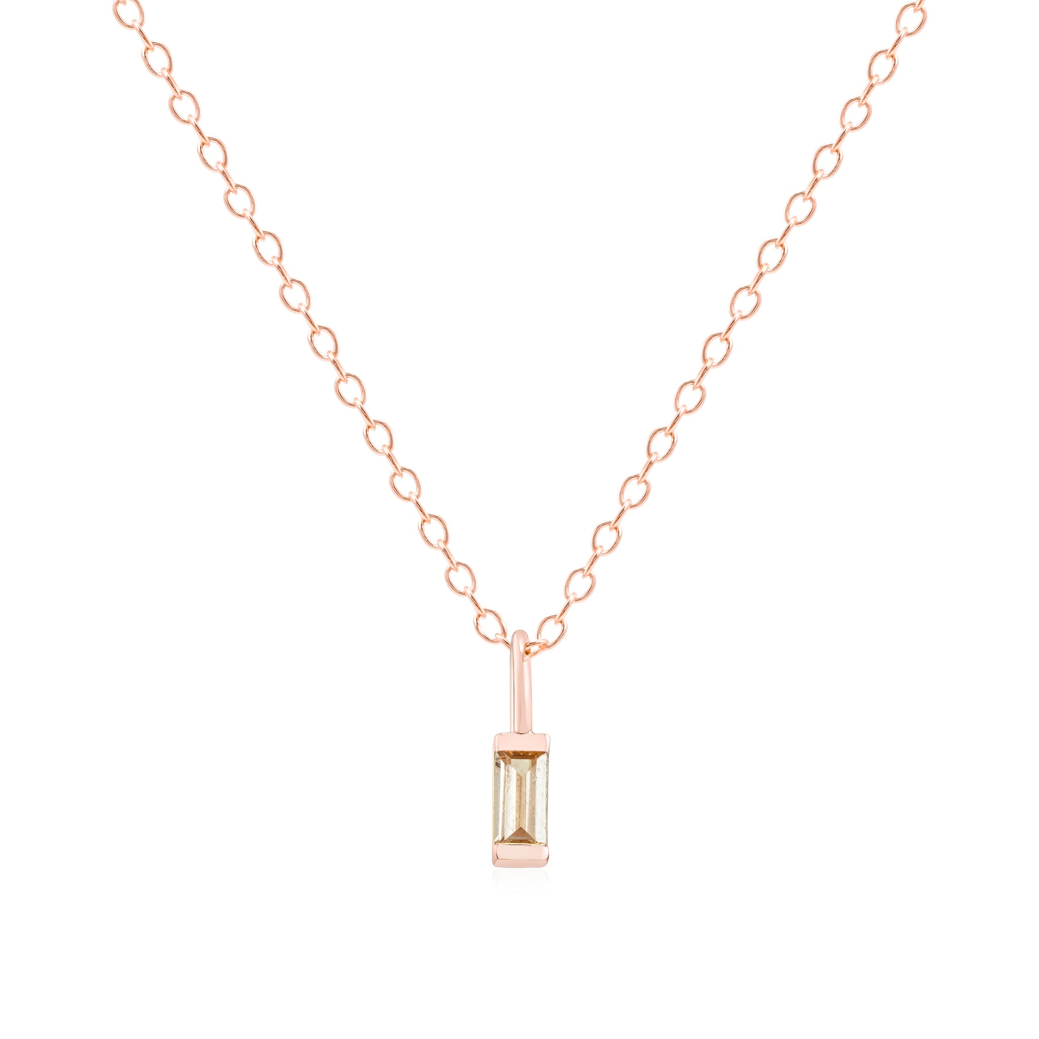 November Birthstone Necklace - rose gold