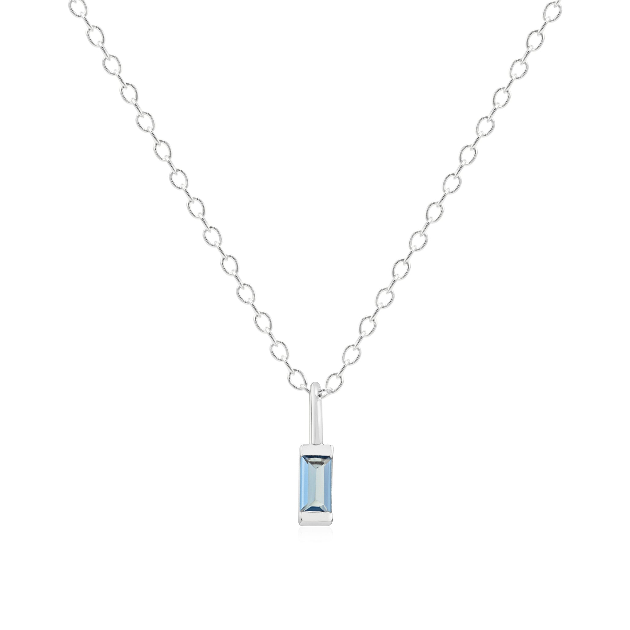 December Birthstone Necklace - silver