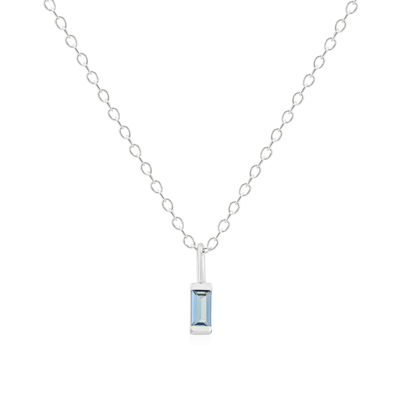 December Birthstone Necklace - silver