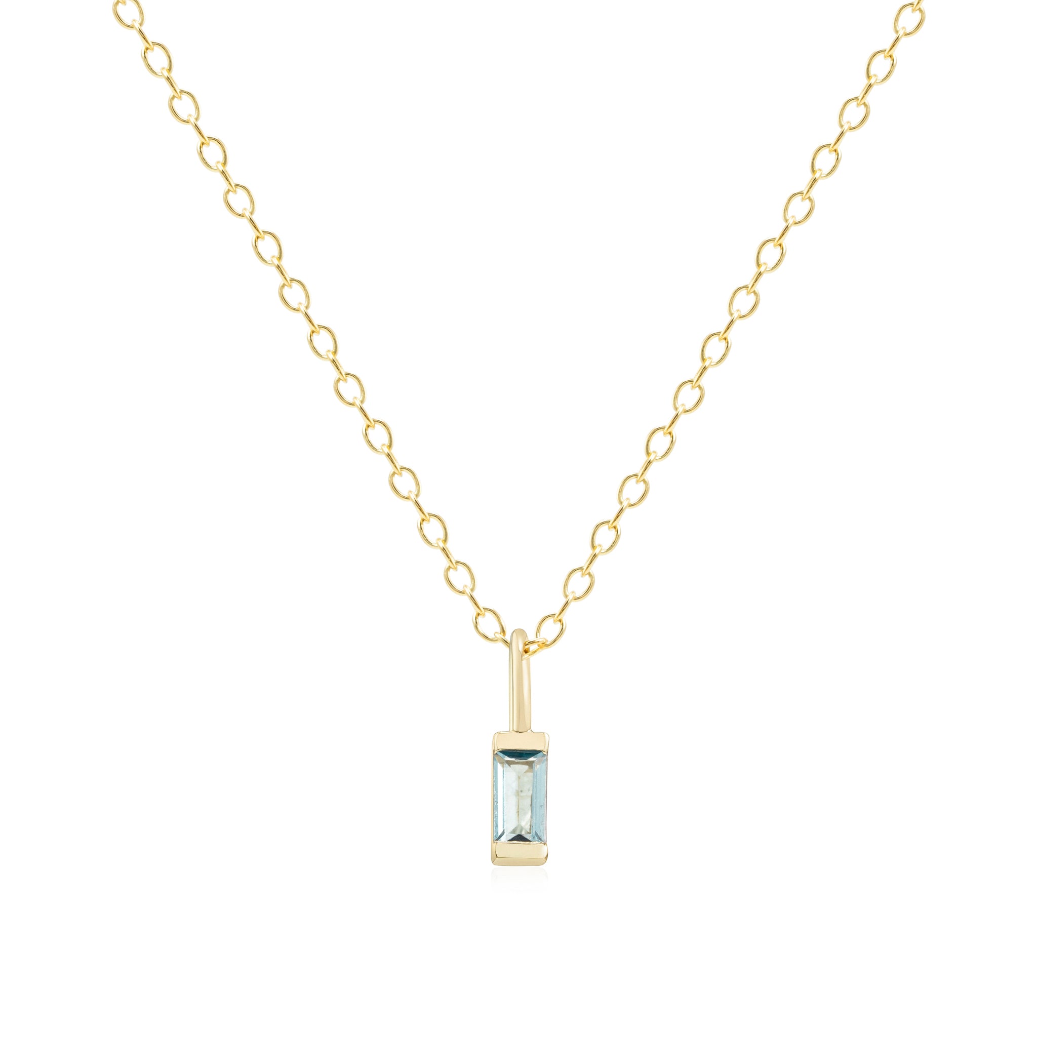 March Birthstone Necklace - gold