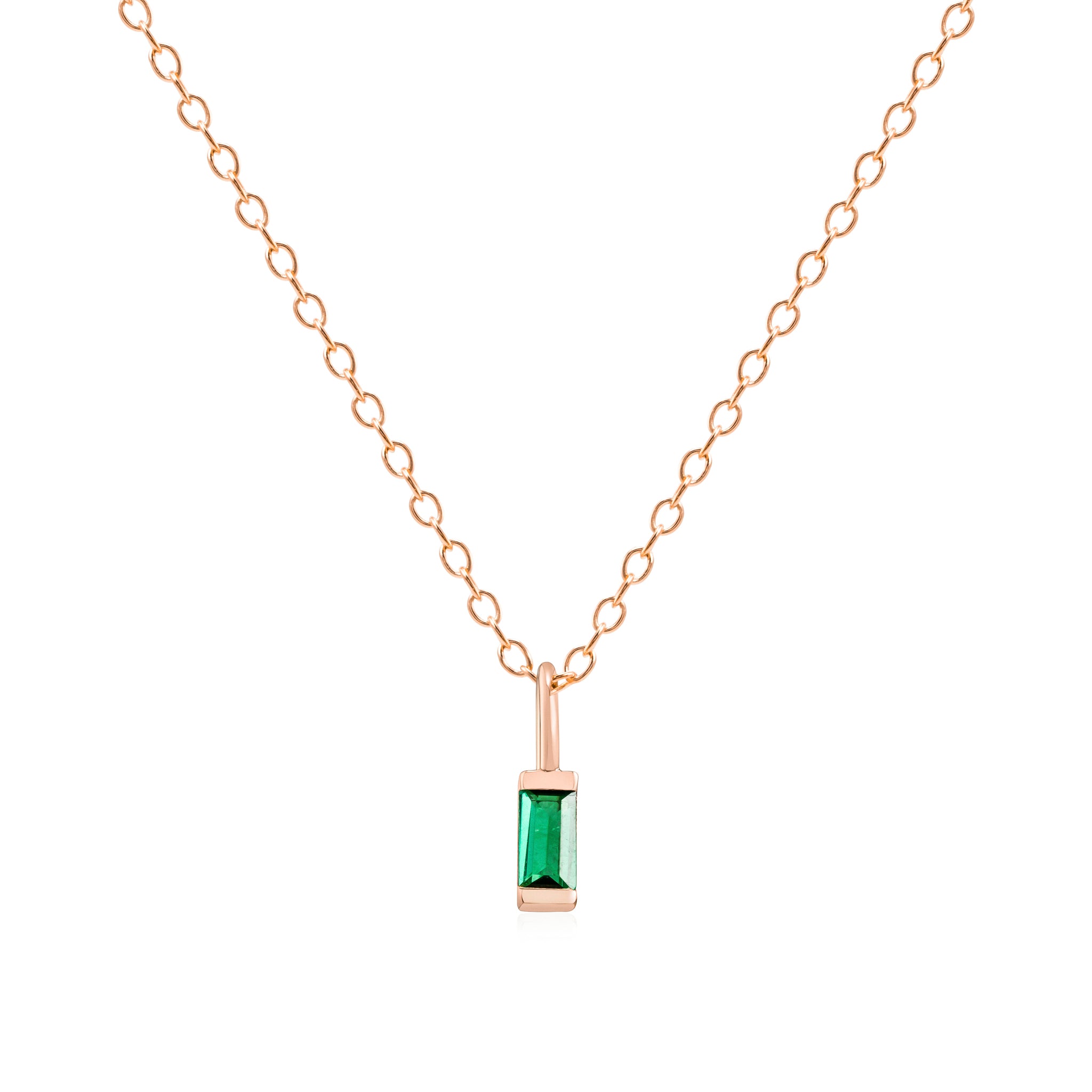 May Birthstone Necklace - rose gold