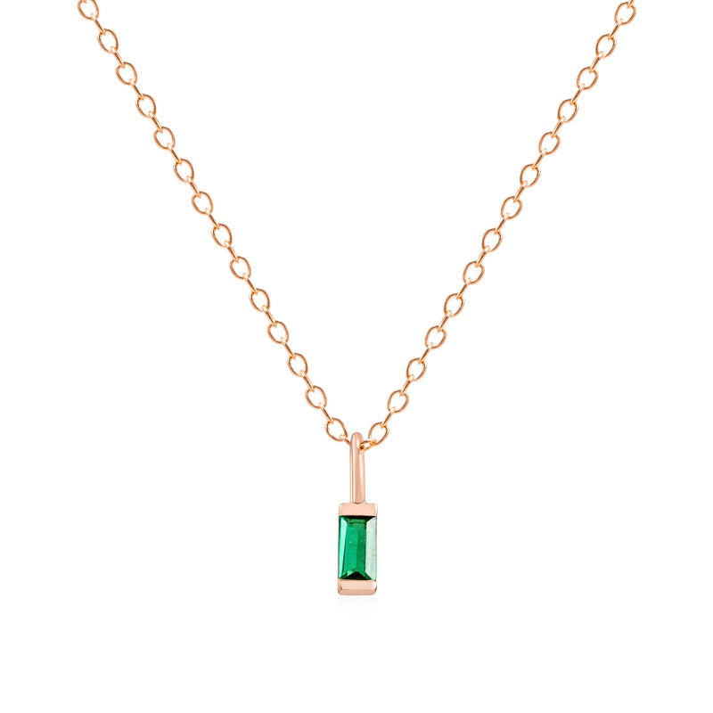 May Birthstone Necklace - rose gold