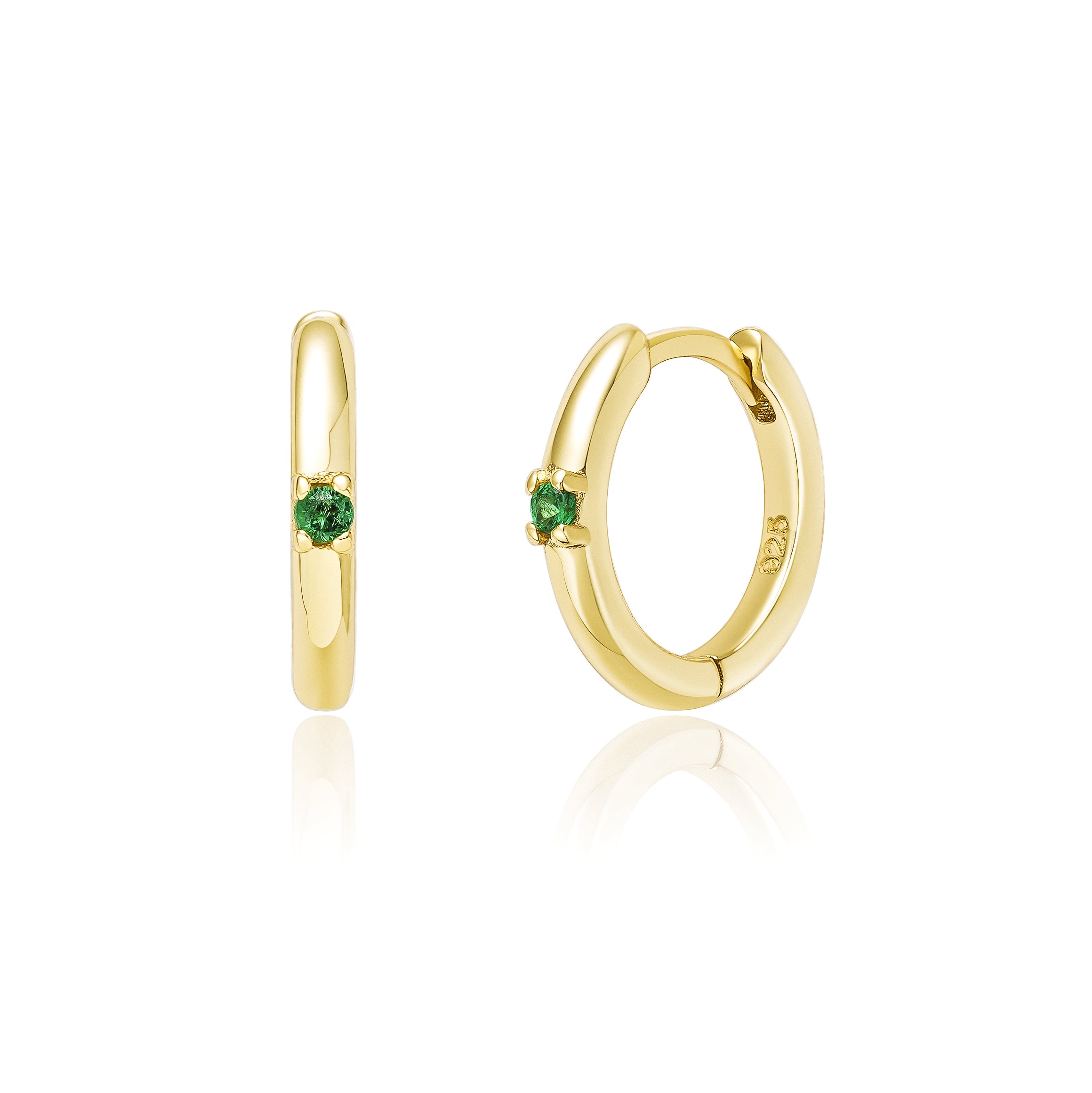 May Birthstone Hoop Earrings