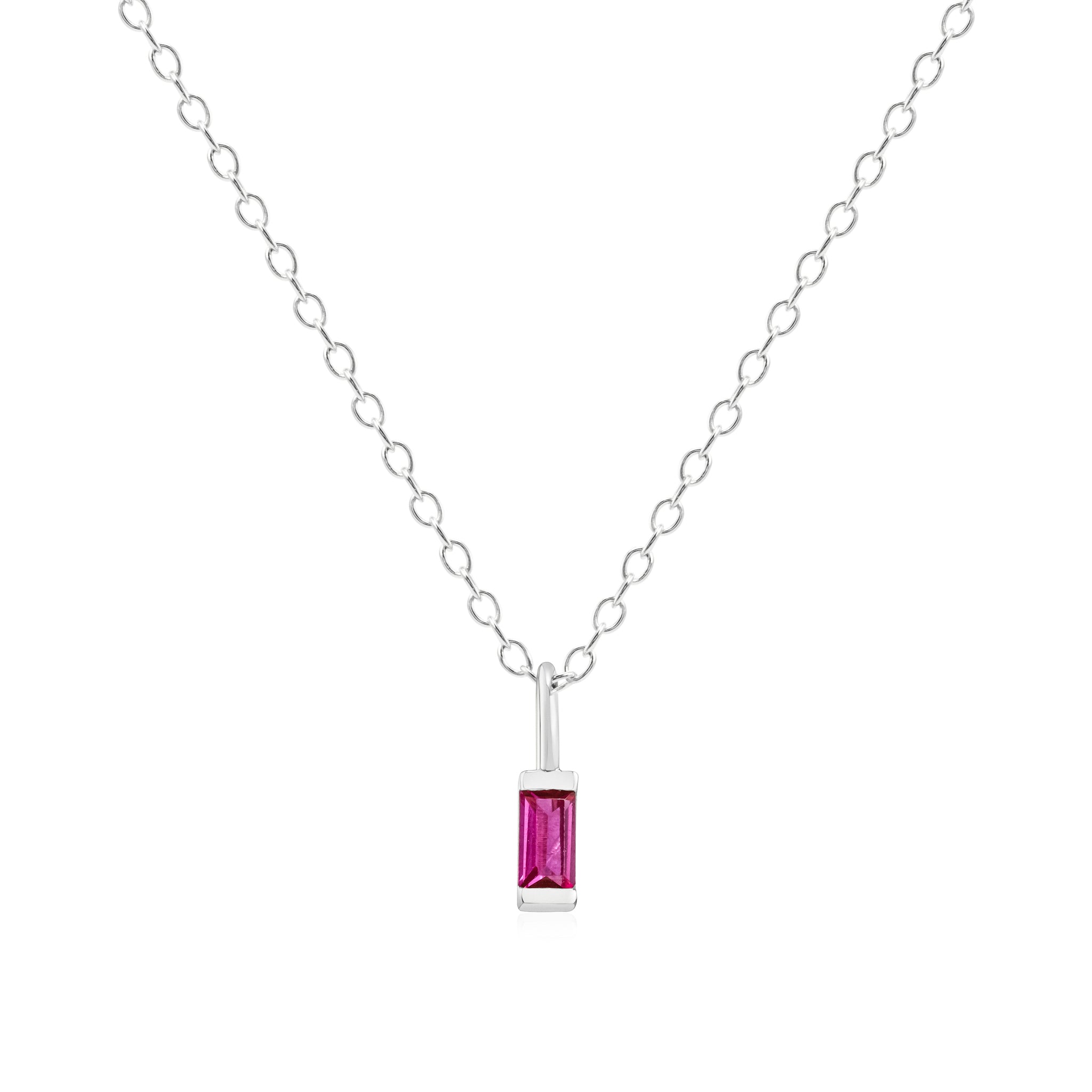 July Birthstone Necklace - silver