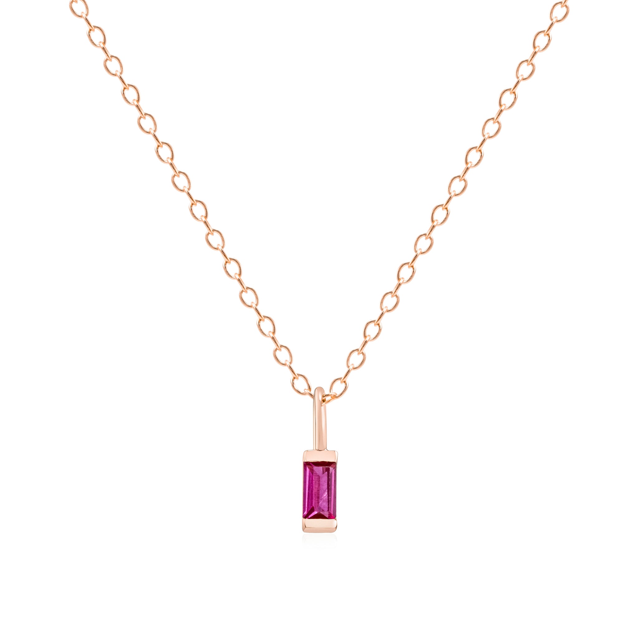 July Birthstone Necklace - rose gold