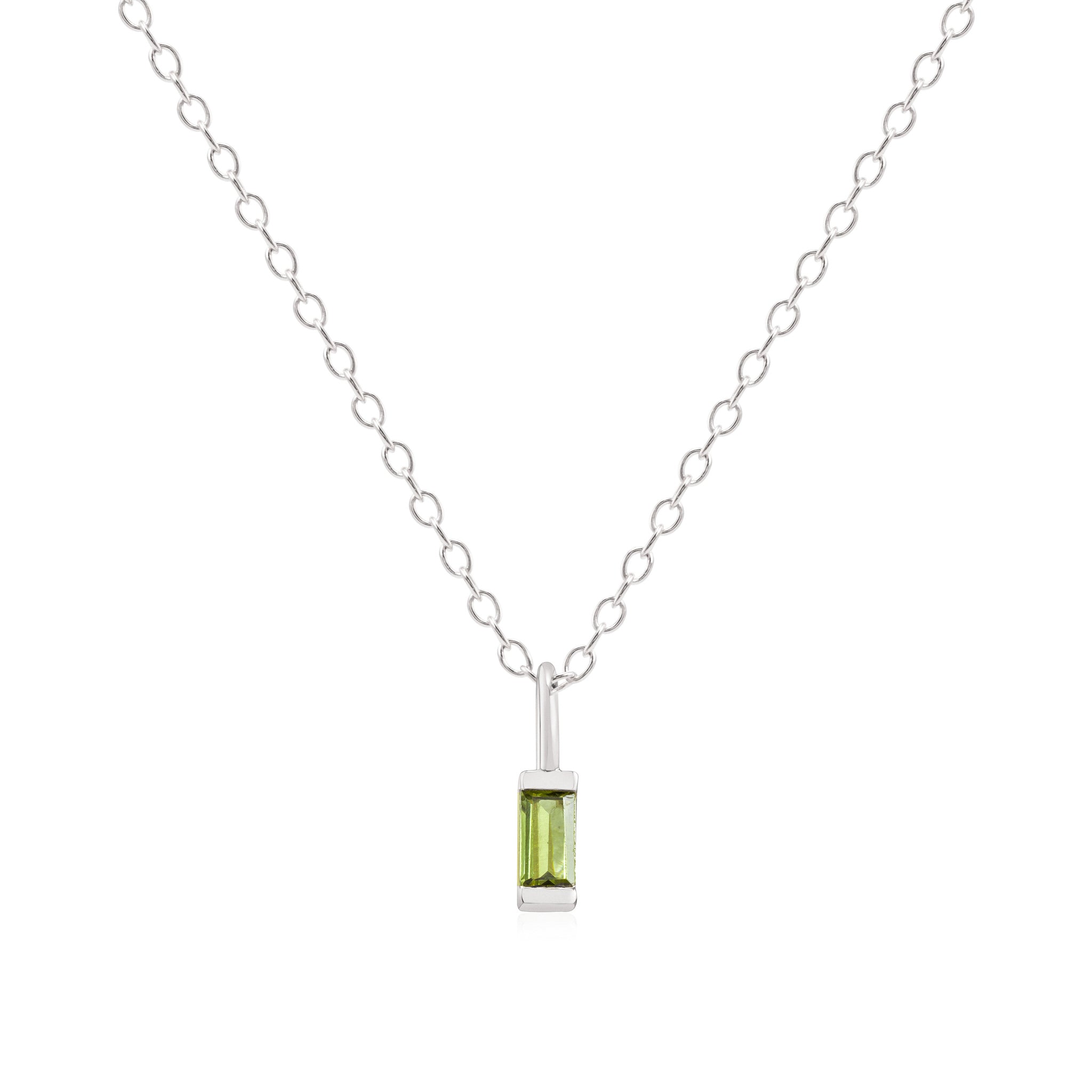 August Birthstone Necklace - silver