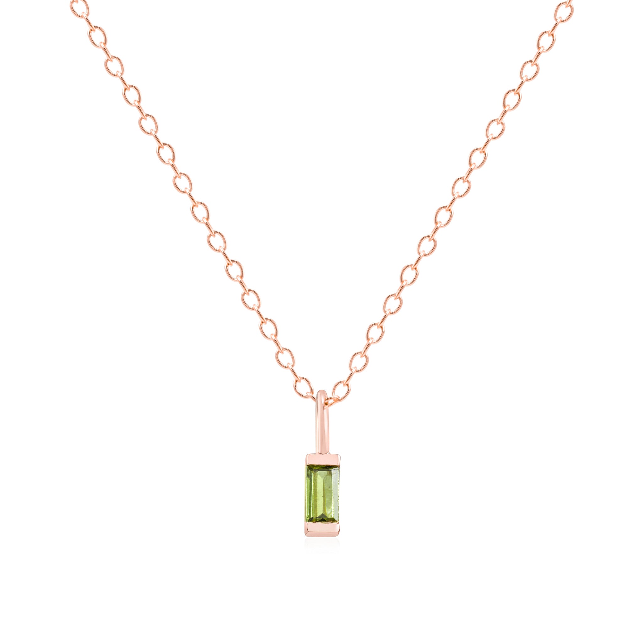 August Birthstone Necklace - rose gold