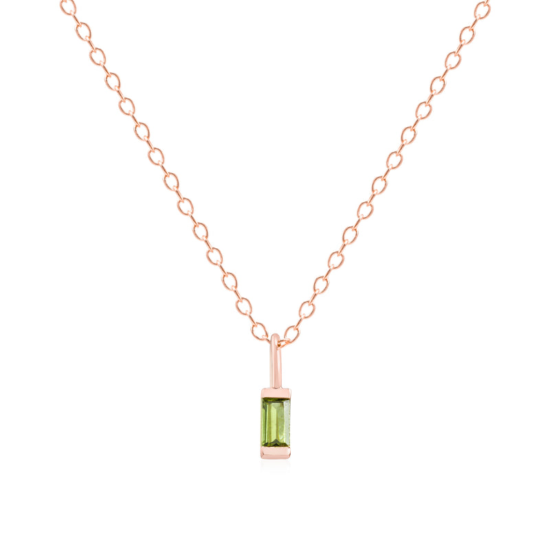 August Birthstone Necklace - rose gold