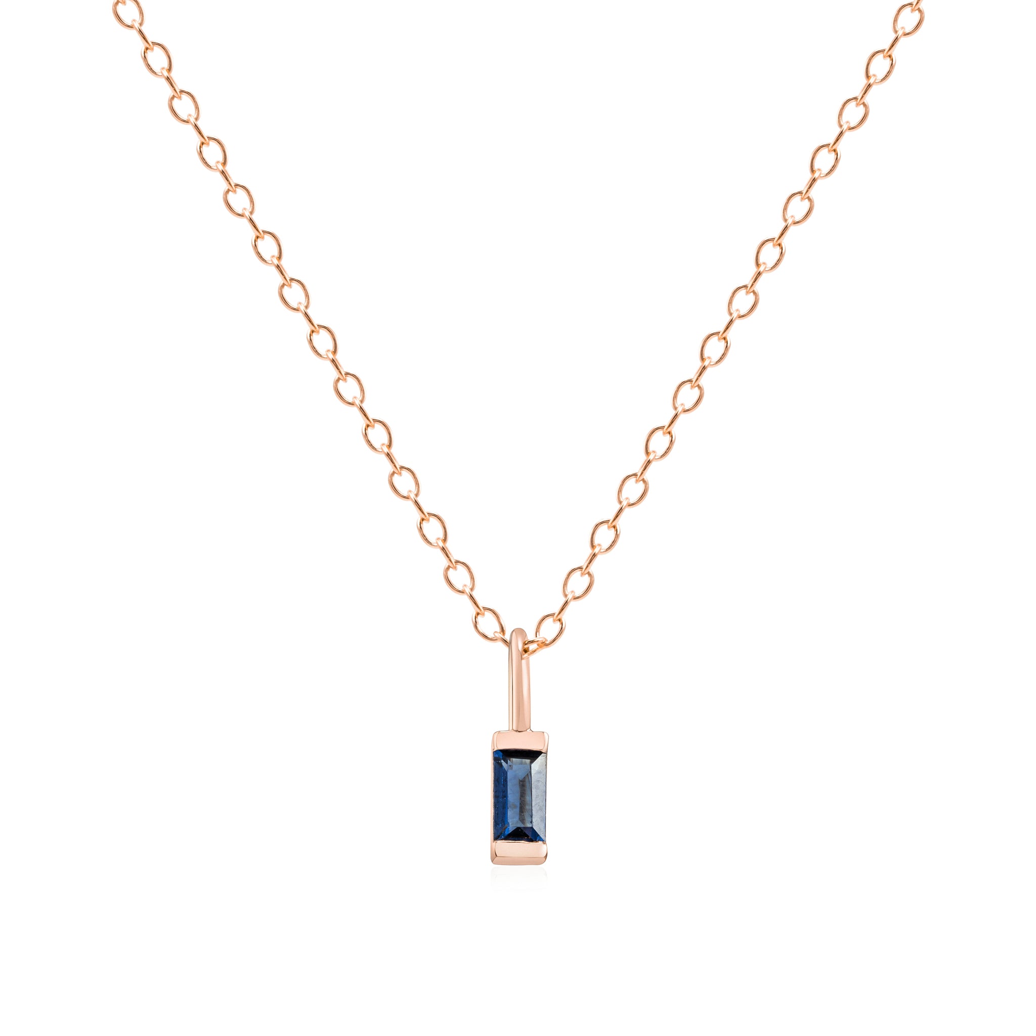 September Birthstone Necklace - rose gold