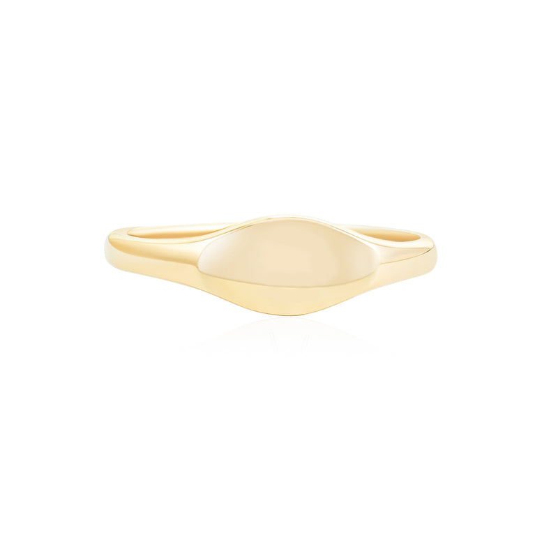 9K Solid Gold Signet Ring - Mint Kiss