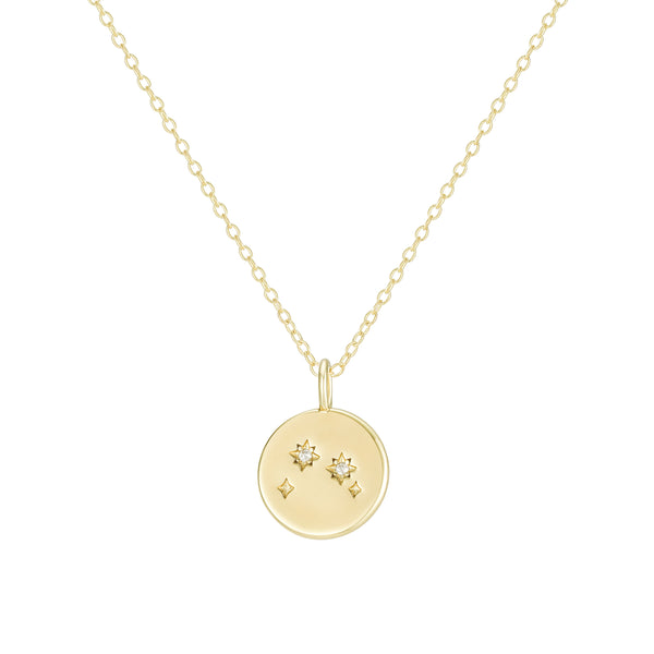 Gold Aries Zodiac Constellation Necklace