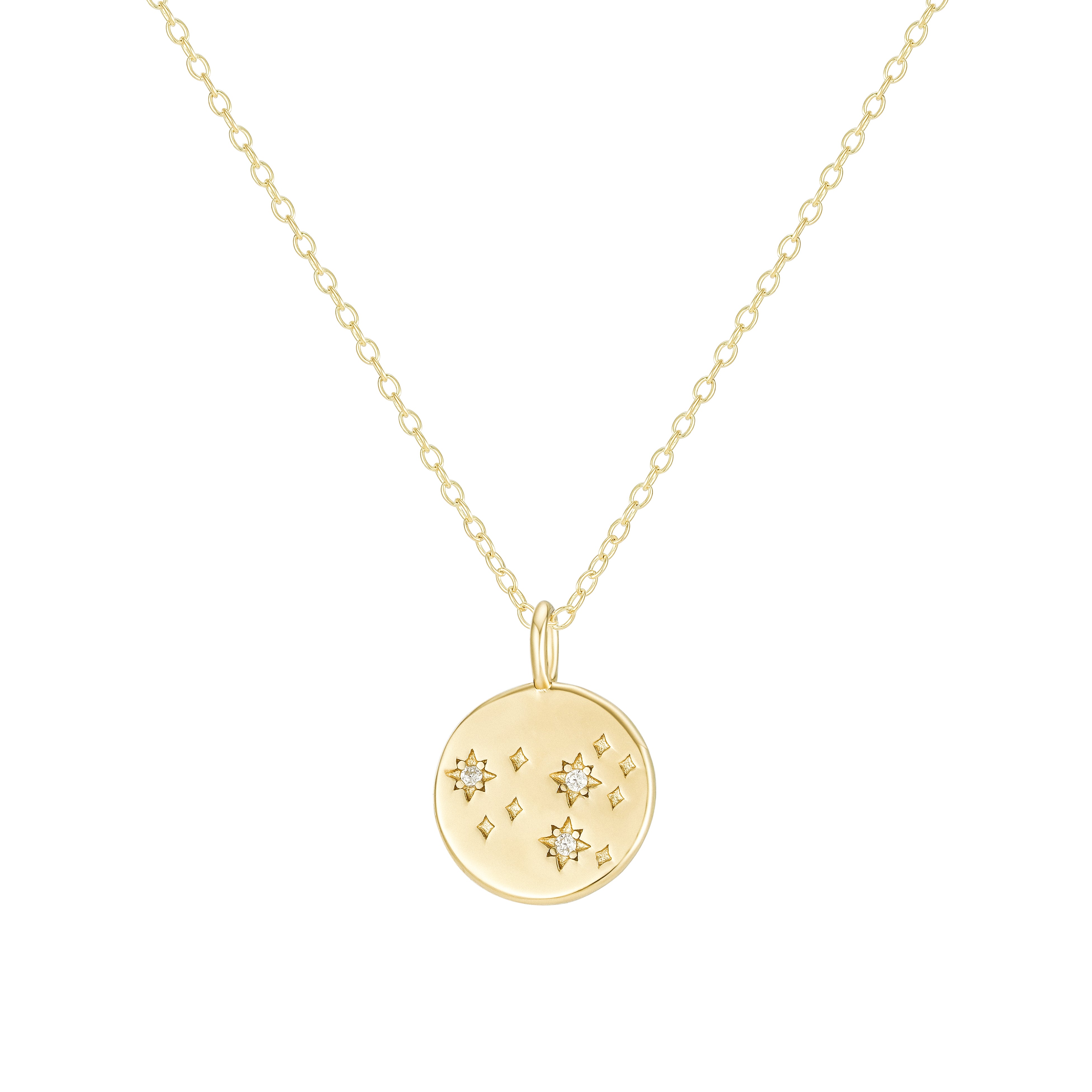 Gold Capricorn Zodiac Constellation Necklace