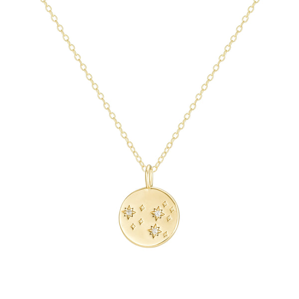 Gold Capricorn Zodiac Constellation Necklace