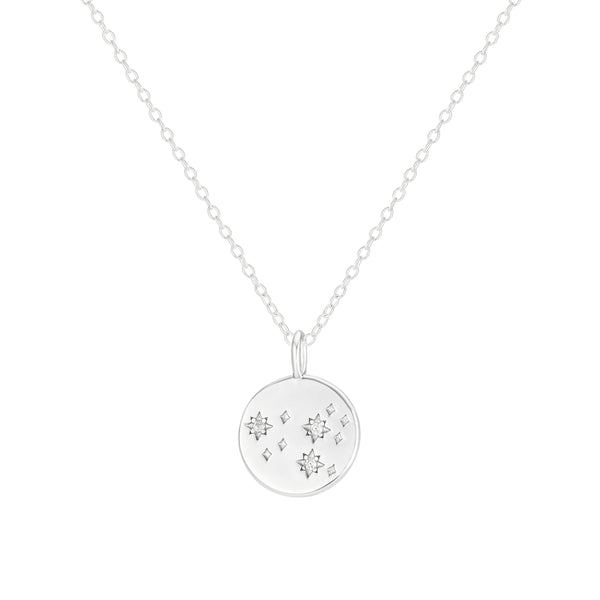 Silver Capricorn Zodiac Constellation Necklace