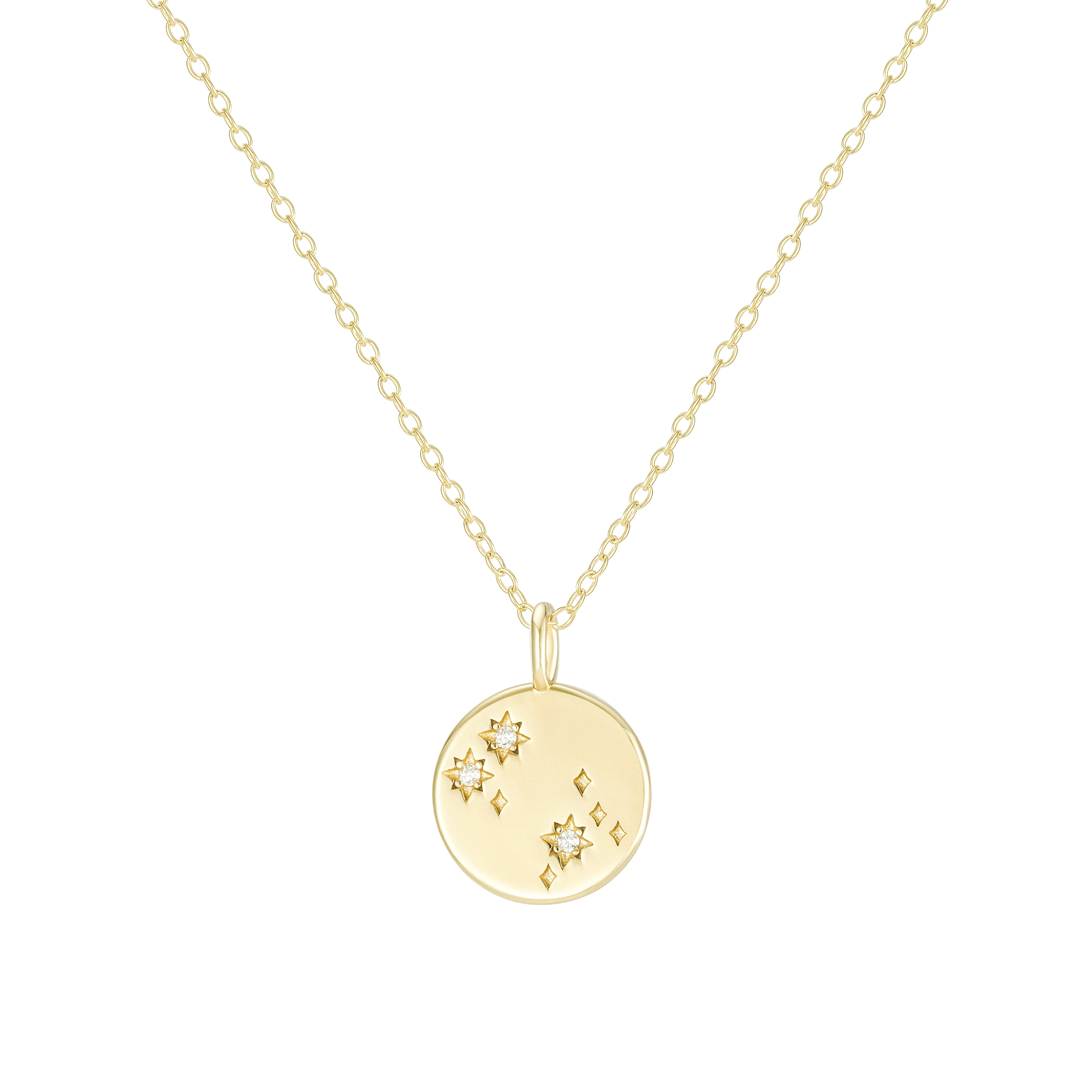 Gold Gemini Zodiac Constellation Necklace