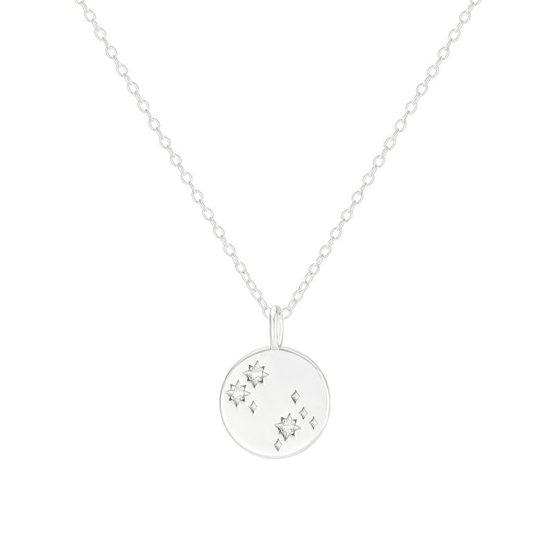 Silver Gemini Zodiac Constellation Necklace